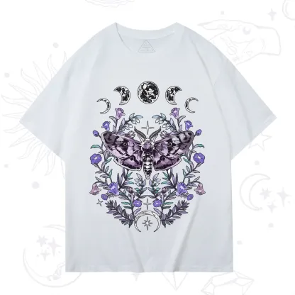 Purplehecate Gothic Mysterious Moth with Moon T-Shirt