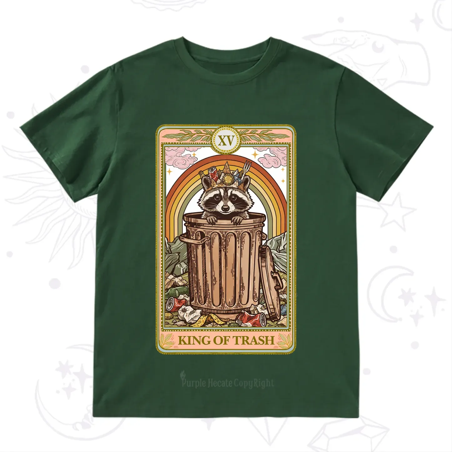 Purplehecate The King of Trash Raccoon Tarot T-Shirt