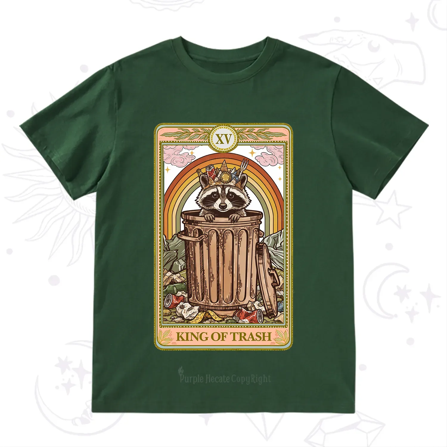 Purplehecate The King of Trash Raccoon Tarot T-Shirt
