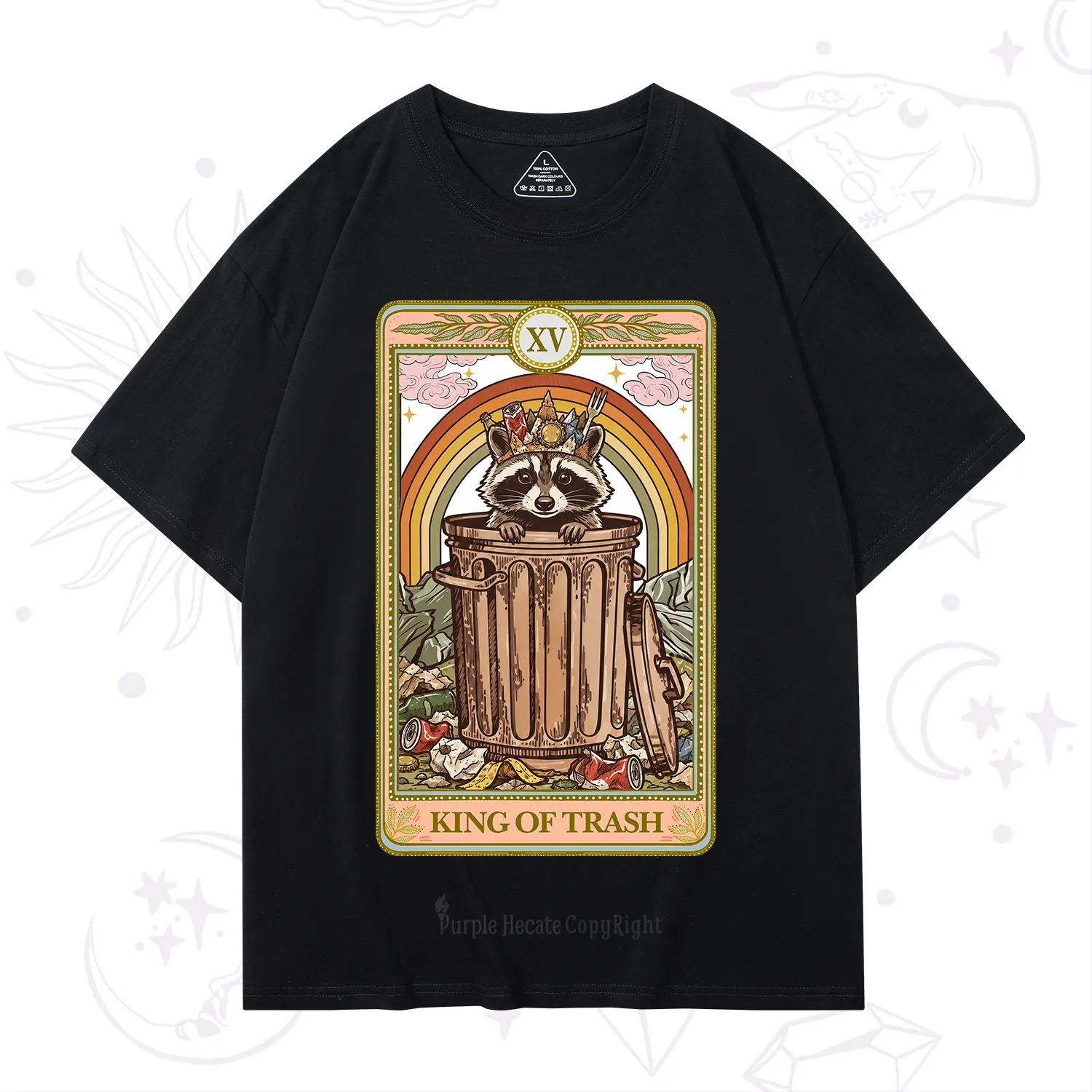 Purplehecate The King of Trash Raccoon Tarot T-Shirt