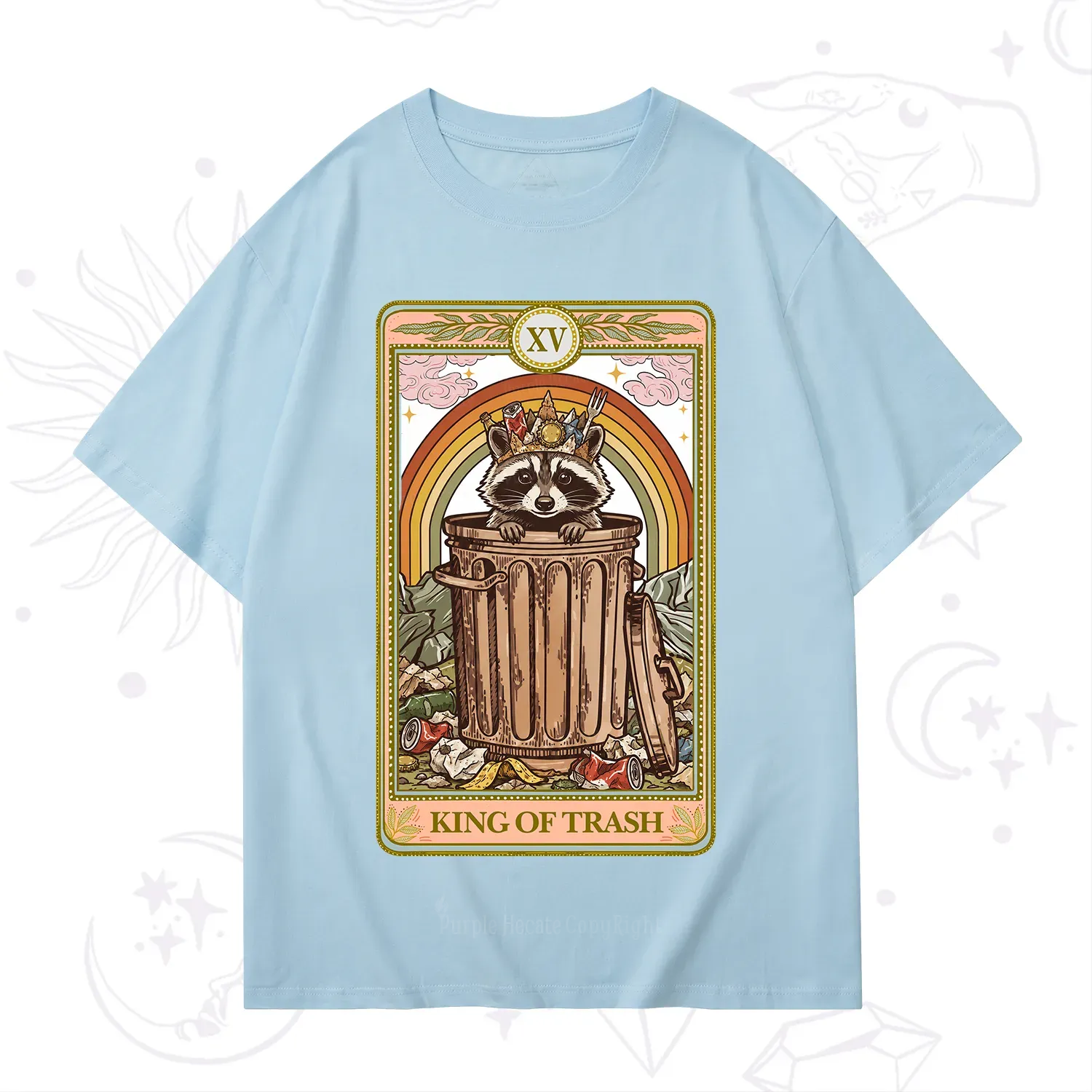 Purplehecate The King of Trash Raccoon Tarot T-Shirt