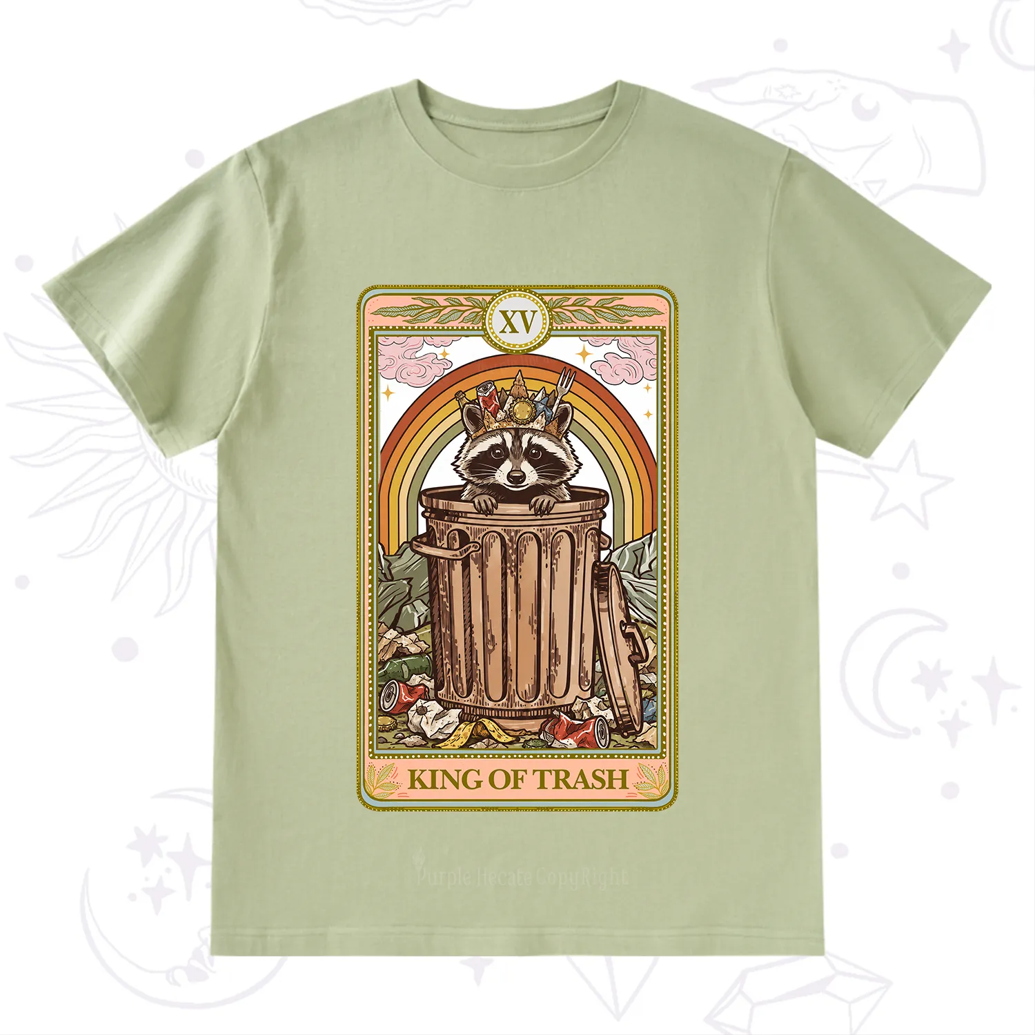 Purplehecate The King of Trash Raccoon Tarot T-Shirt