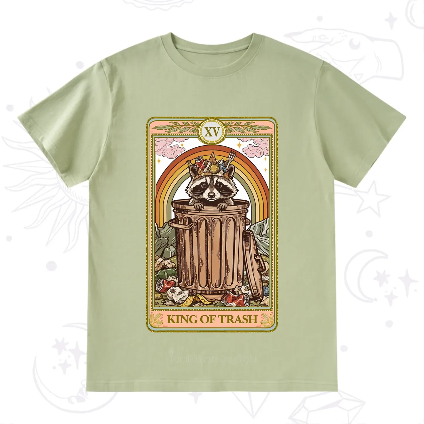 Purplehecate The King of Trash Raccoon Tarot T-Shirt