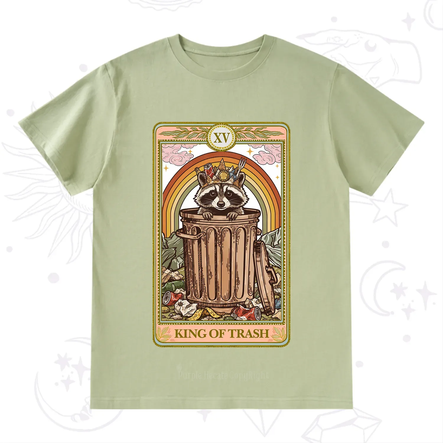 Purplehecate The King of Trash Raccoon Tarot T-Shirt