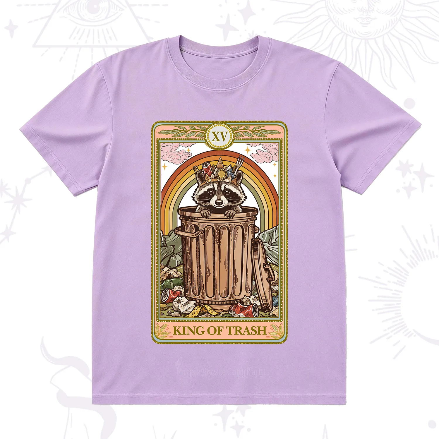 Purplehecate The King of Trash Raccoon Tarot T-Shirt