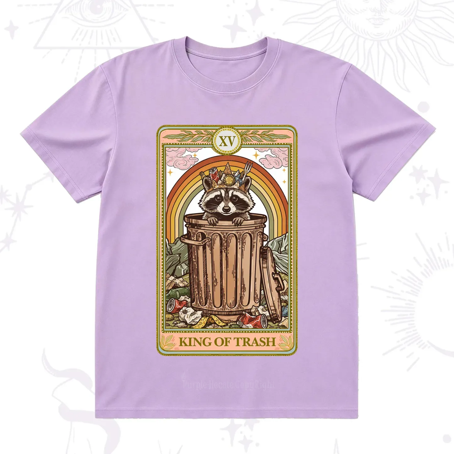 Purplehecate The King of Trash Raccoon Tarot T-Shirt