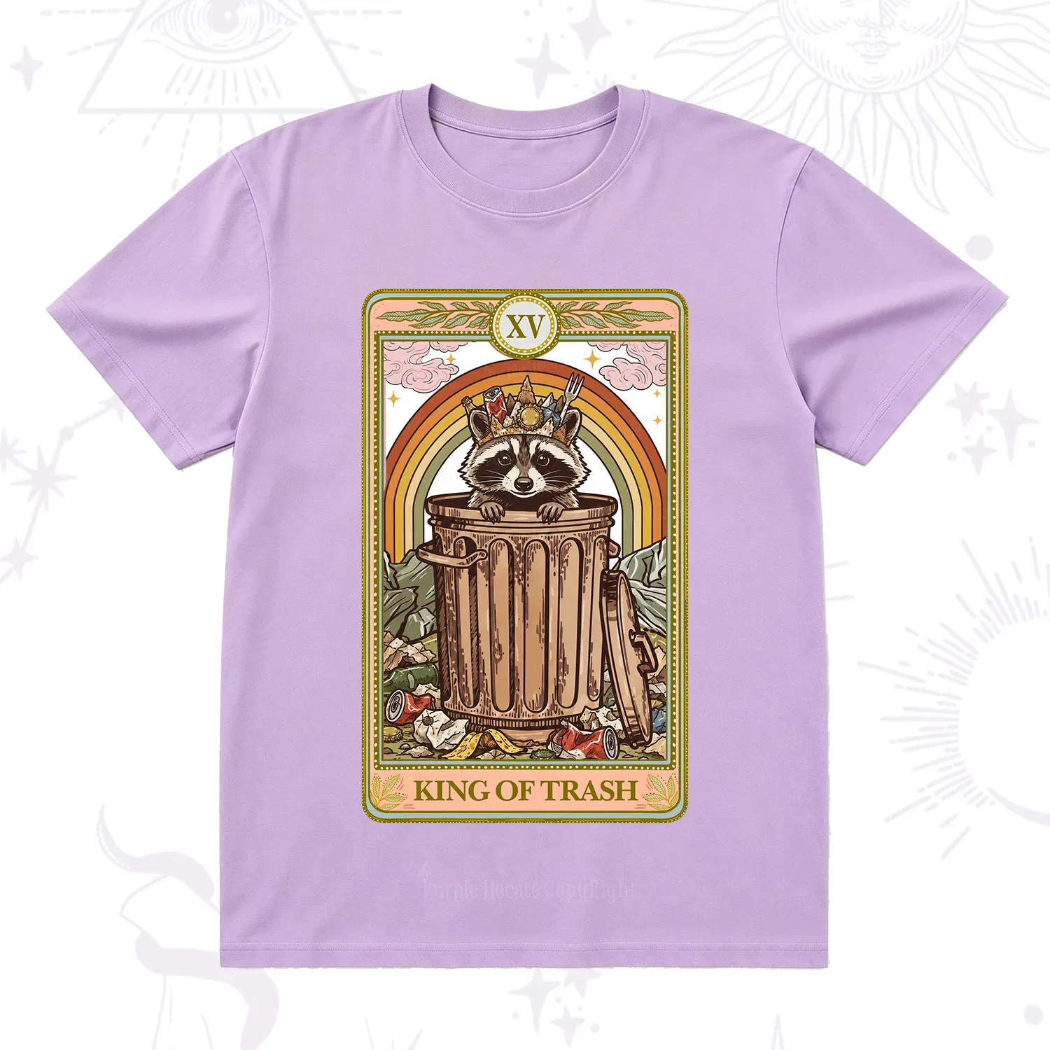 Purplehecate The King of Trash Raccoon Tarot T-Shirt