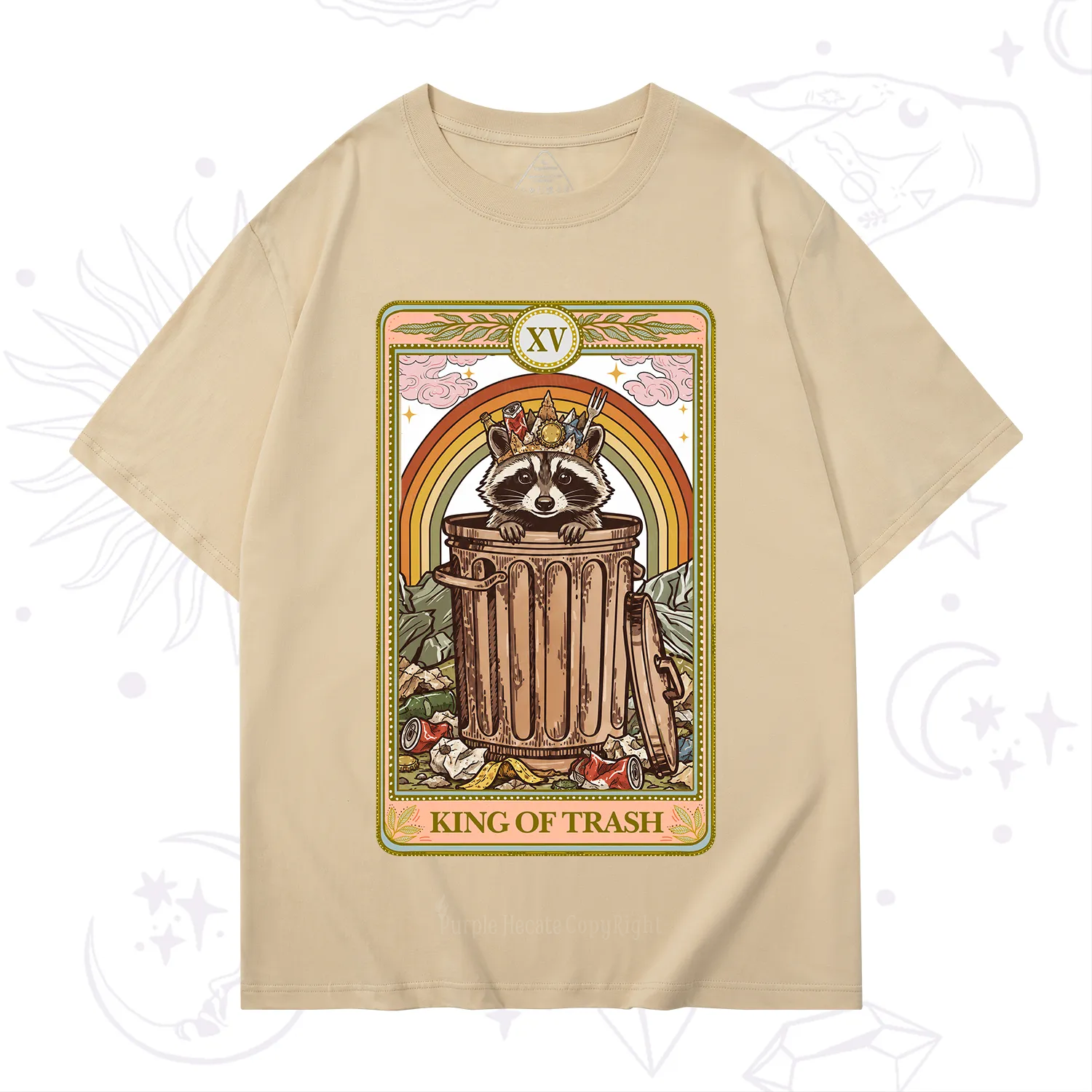 Purplehecate The King of Trash Raccoon Tarot T-Shirt