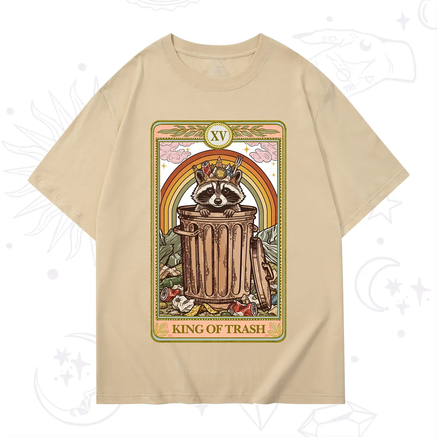Purplehecate The King of Trash Raccoon Tarot T-Shirt