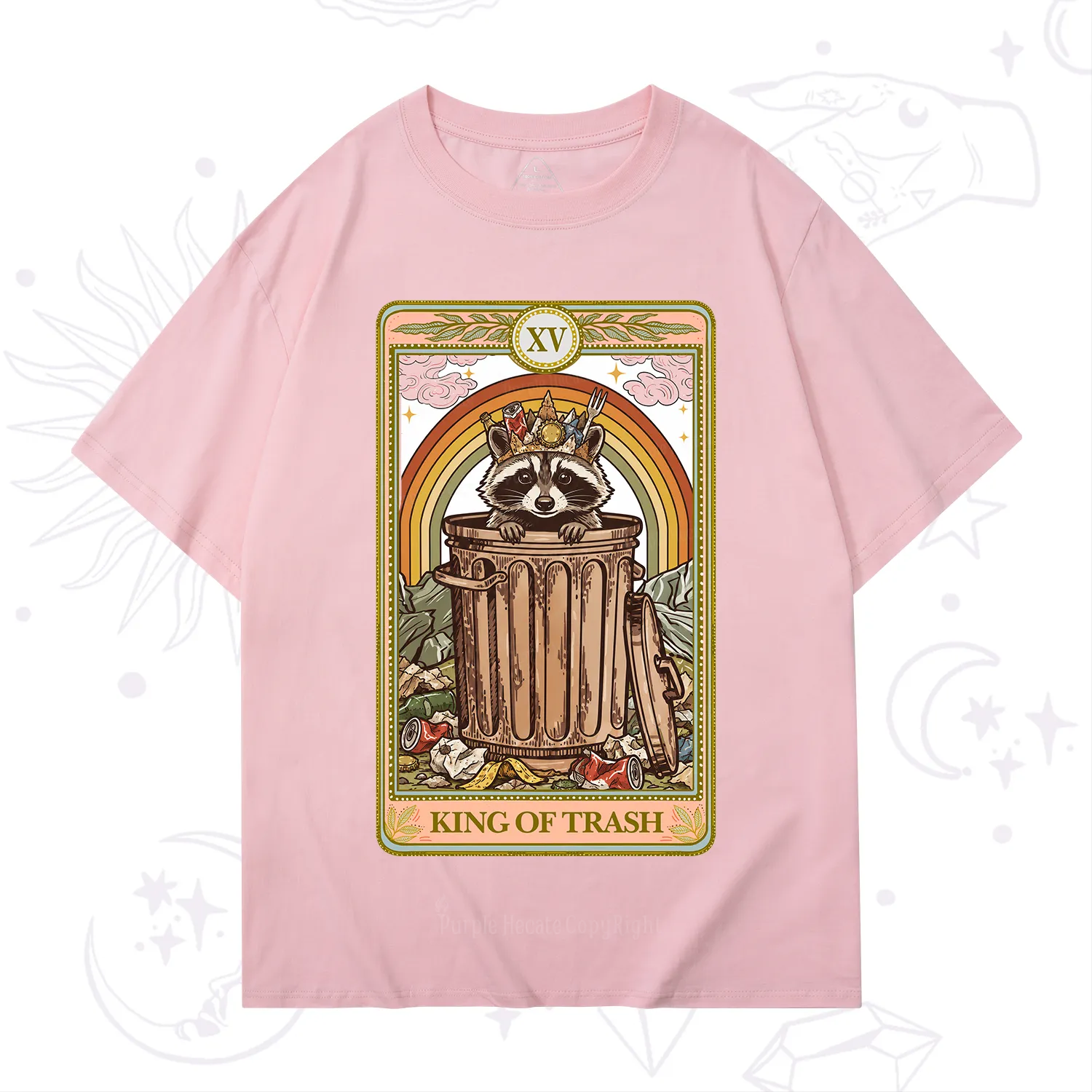 Purplehecate The King of Trash Raccoon Tarot T-Shirt