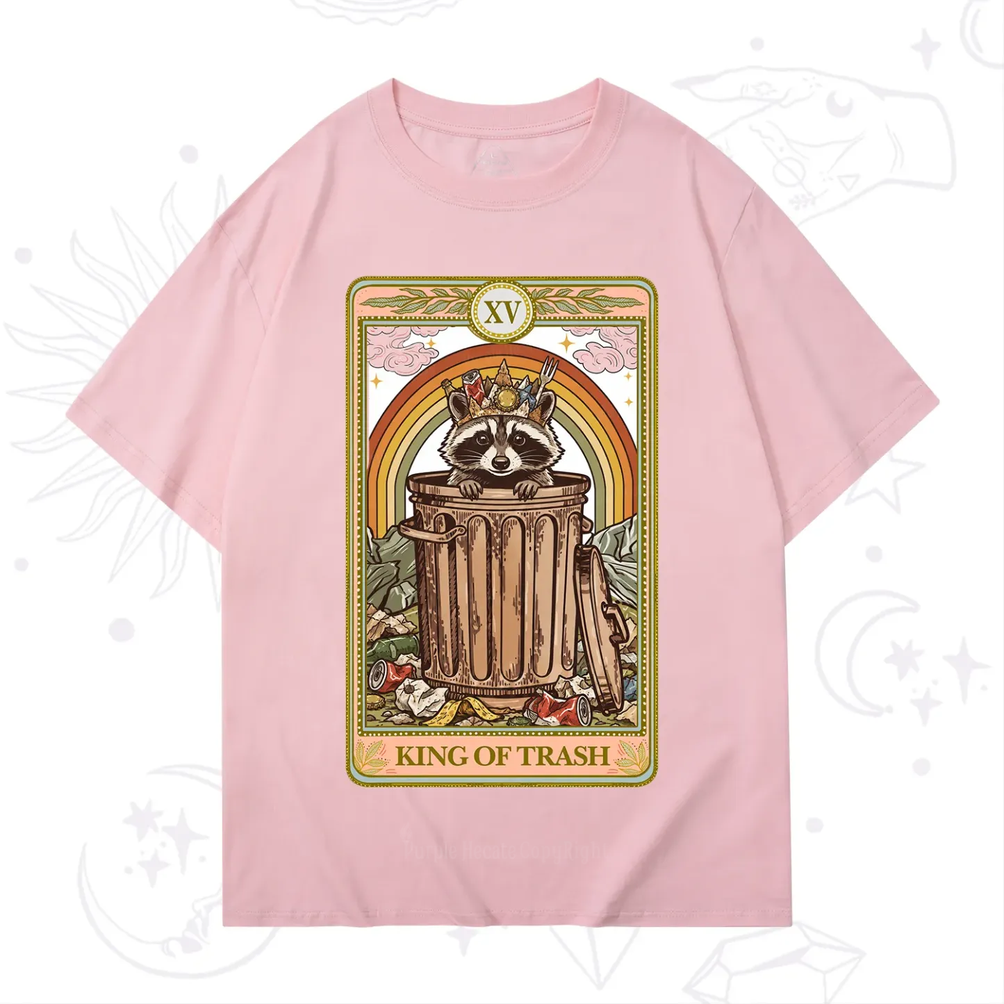 Purplehecate The King of Trash Raccoon Tarot T-Shirt