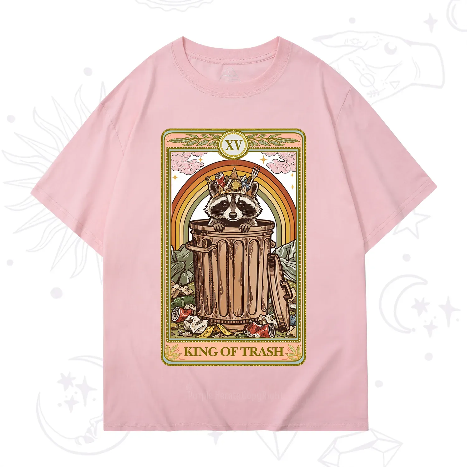 Purplehecate The King of Trash Raccoon Tarot T-Shirt