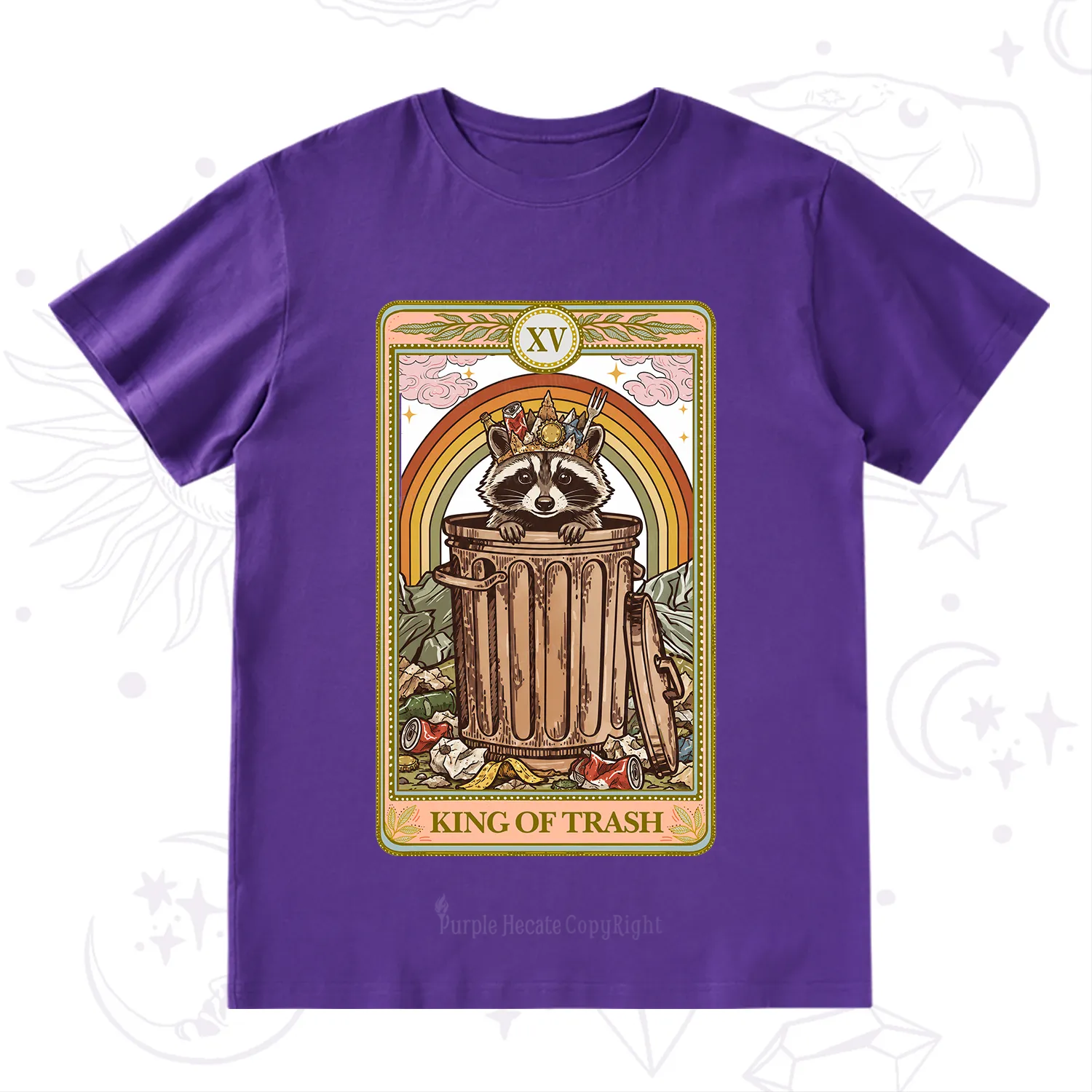 Purplehecate The King of Trash Raccoon Tarot T-Shirt