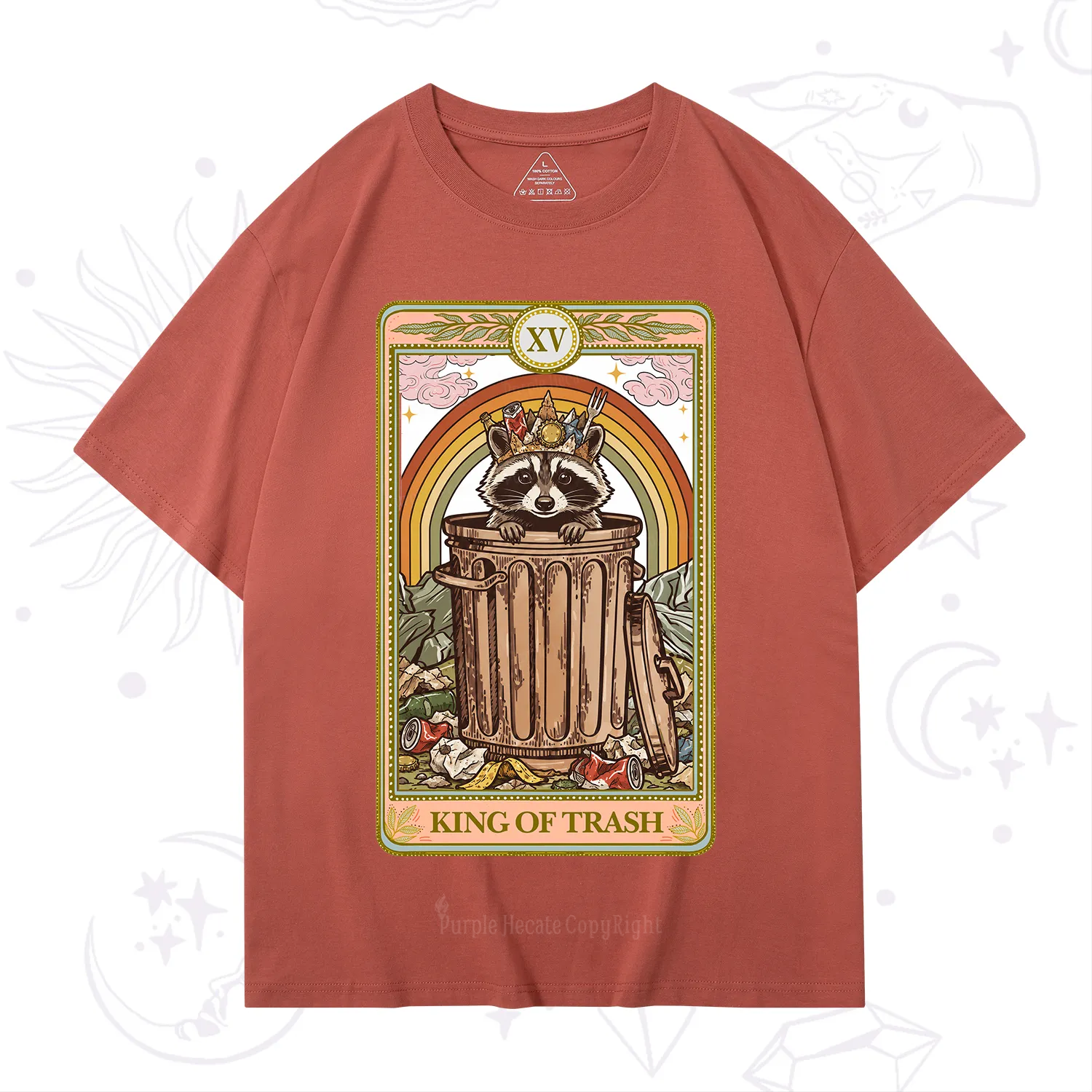 Purplehecate The King of Trash Raccoon Tarot T-Shirt