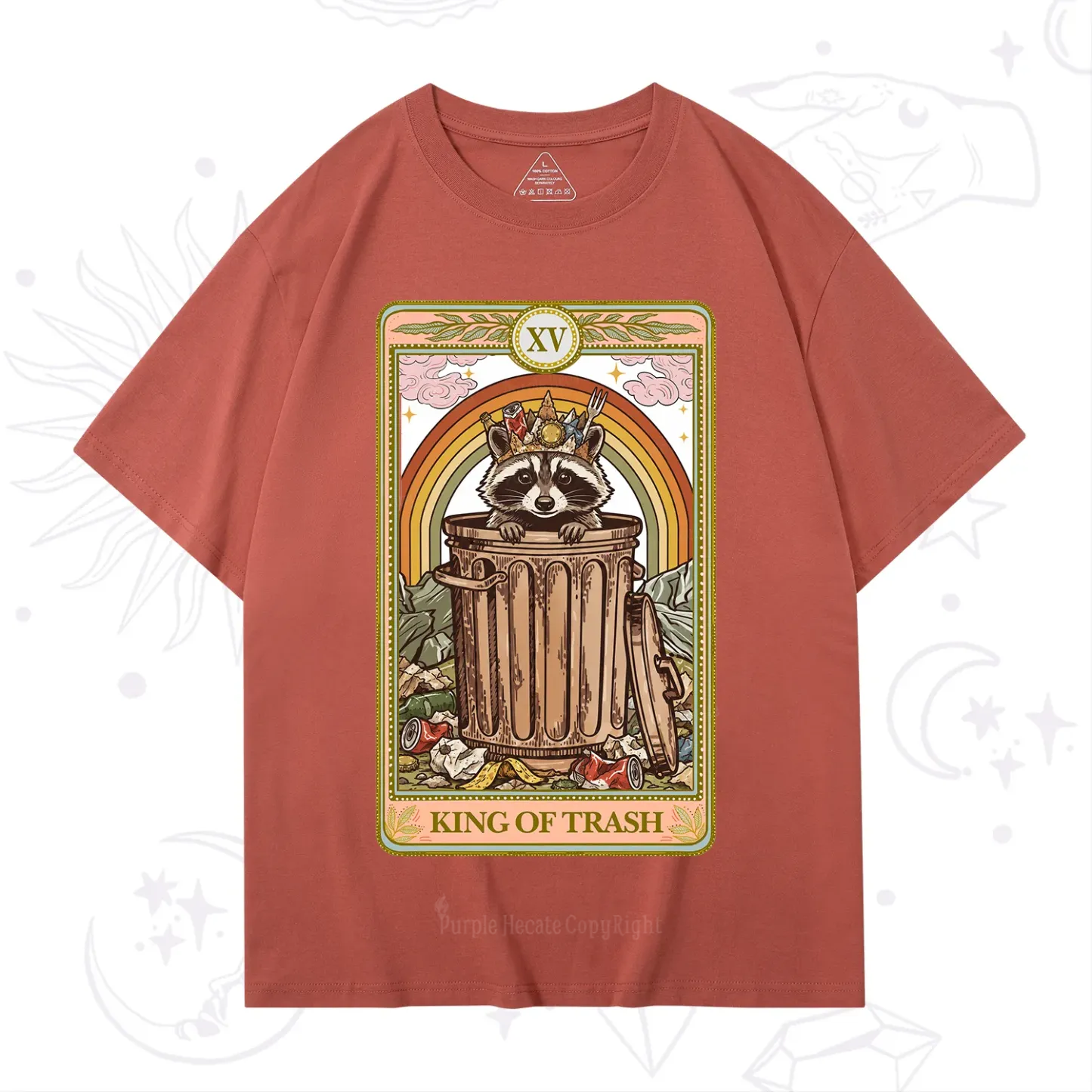 Purplehecate The King of Trash Raccoon Tarot T-Shirt