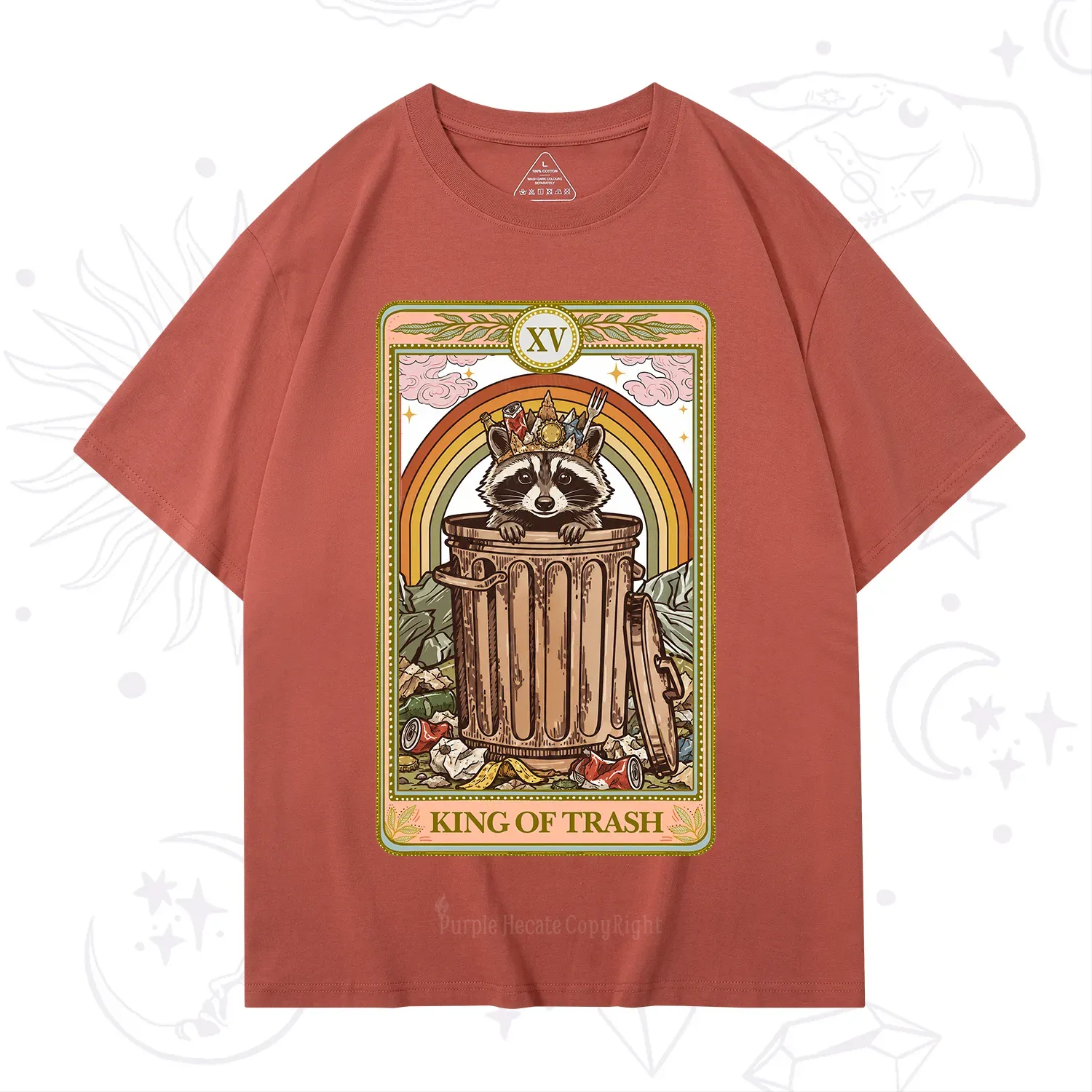 Purplehecate The King of Trash Raccoon Tarot T-Shirt