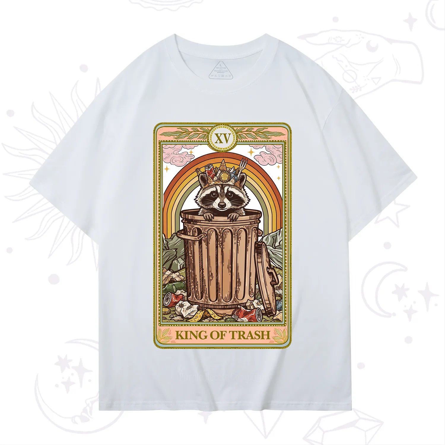 Purplehecate The King of Trash Raccoon Tarot T-Shirt