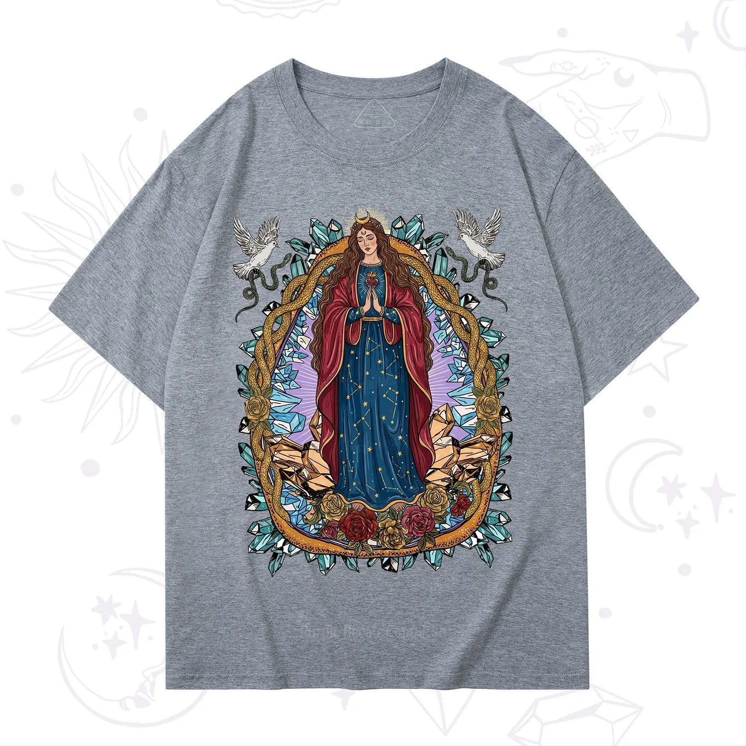 Purplehecate Crystal Rose Madonna T-Shirt