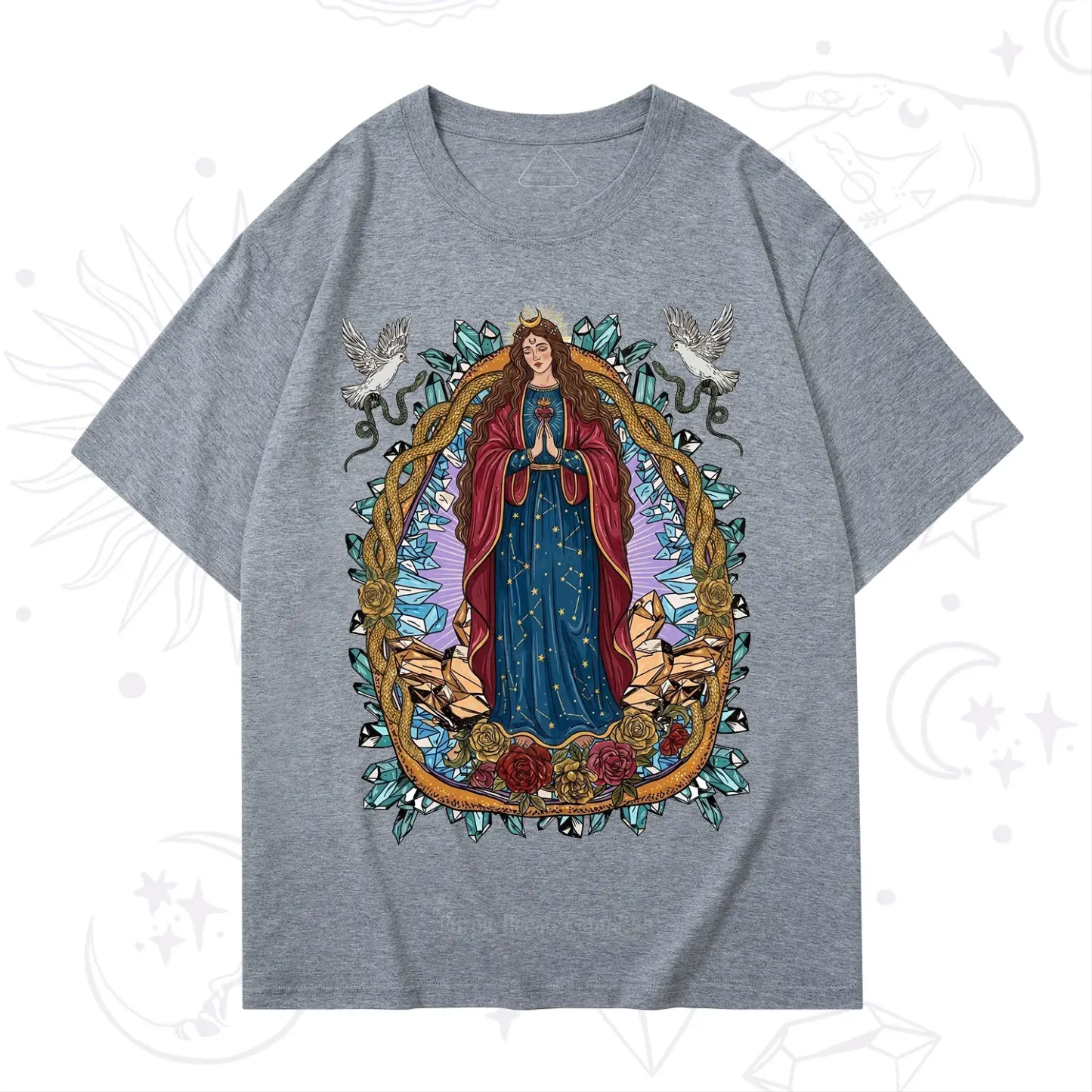 Purplehecate Crystal Rose Madonna T-Shirt
