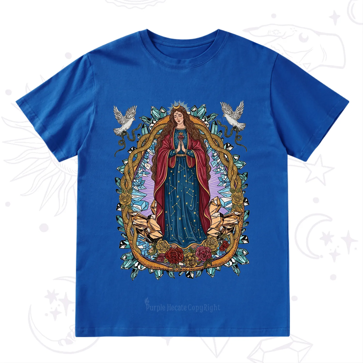Purplehecate Crystal Rose Madonna T-Shirt