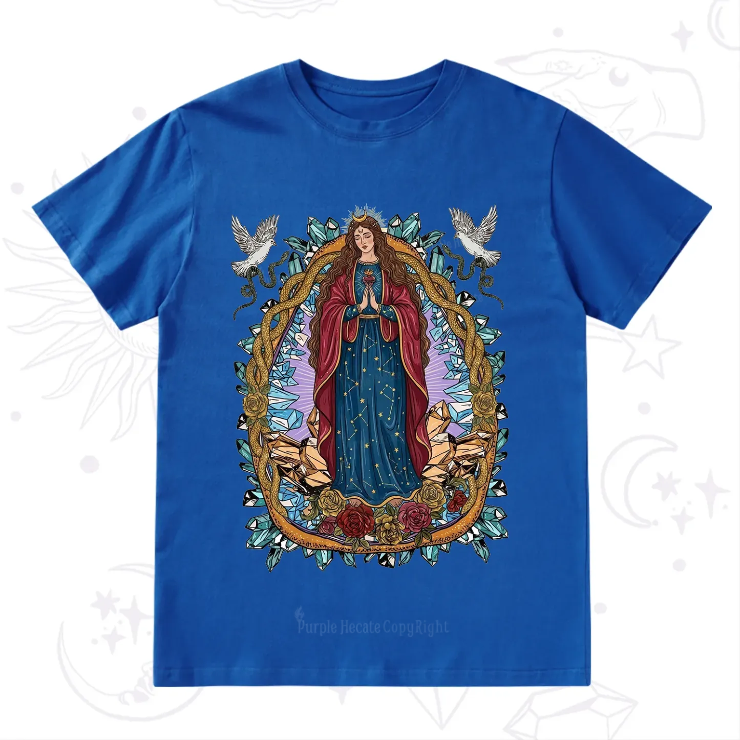Purplehecate Crystal Rose Madonna T-Shirt