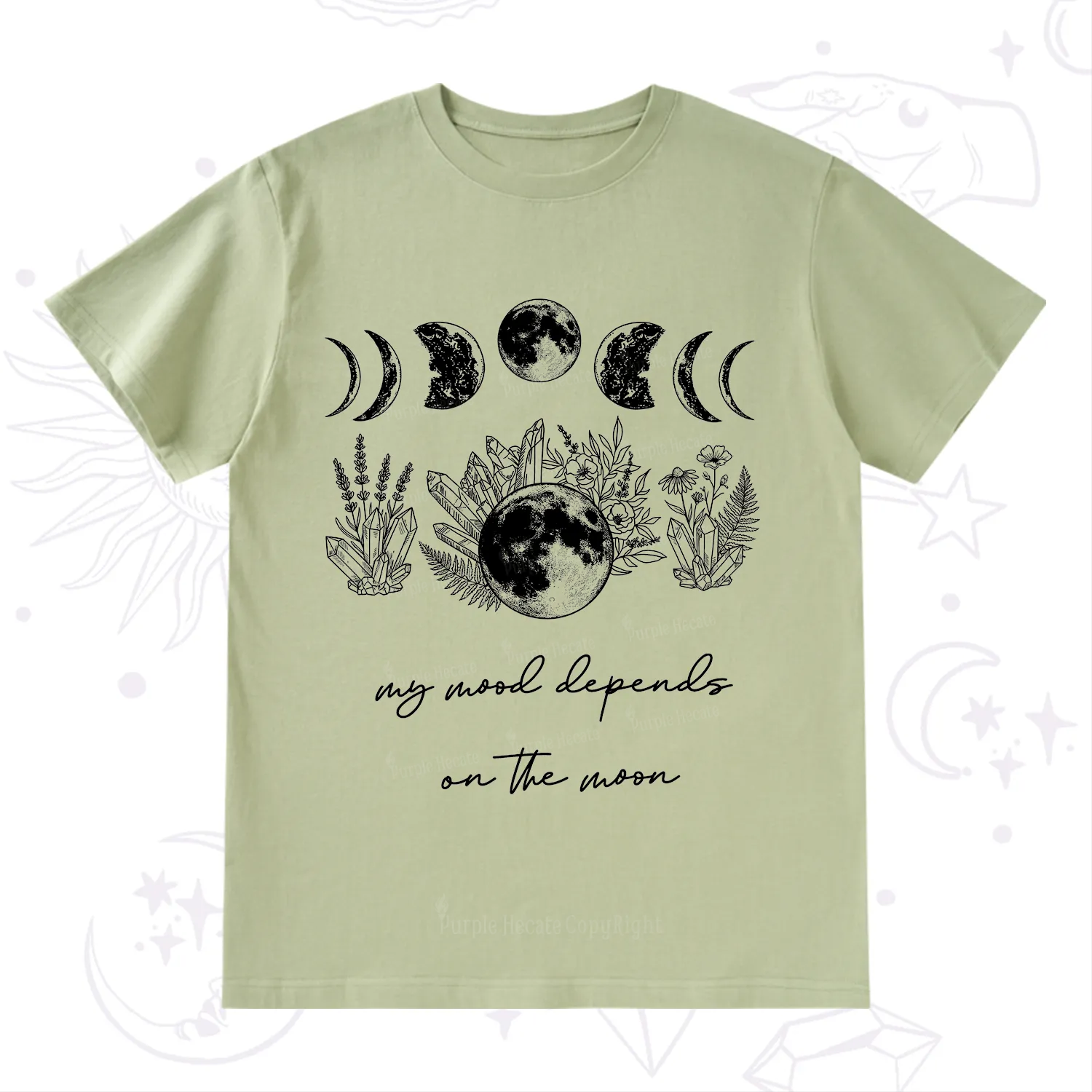 Purplehecate My Mood Depends On The Moon T-Shirt