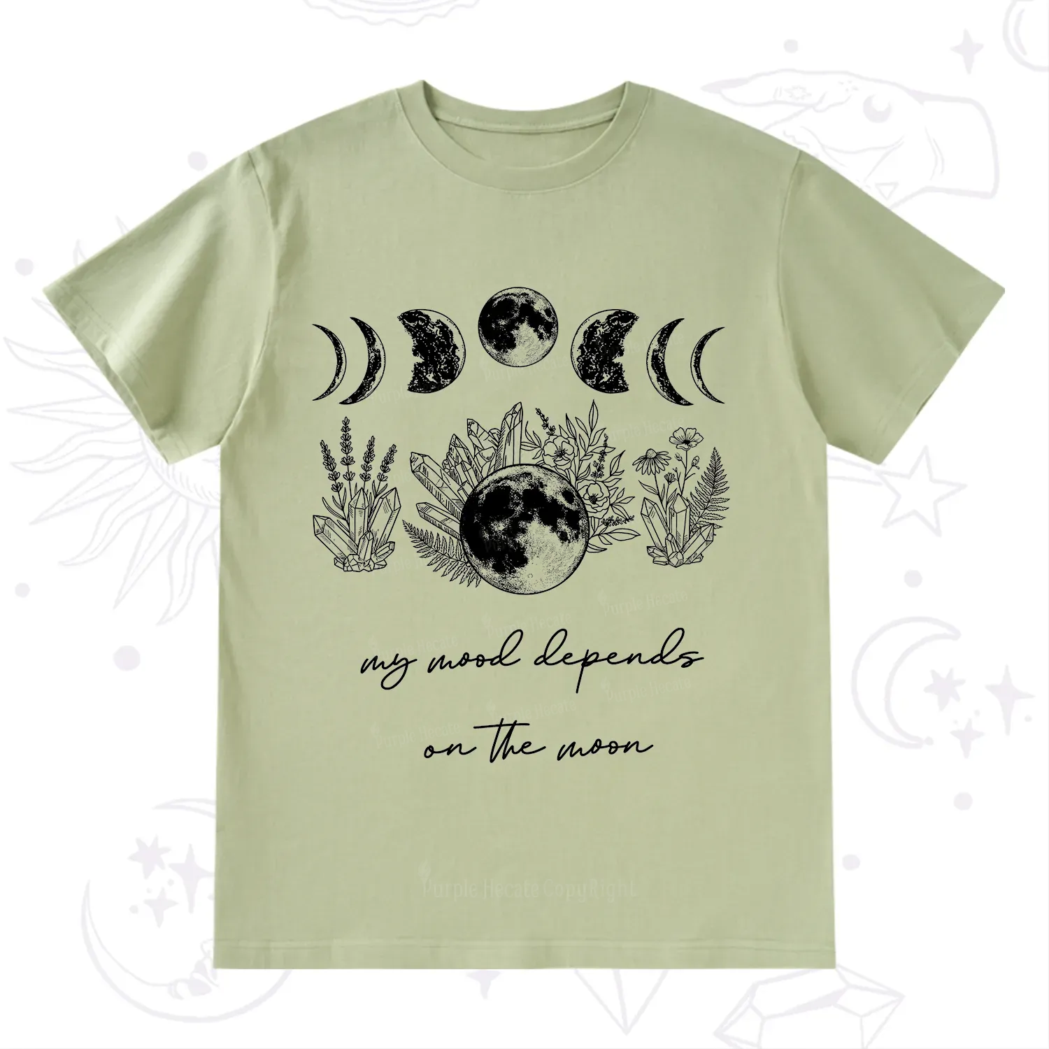 Purplehecate My Mood Depends On The Moon T-Shirt