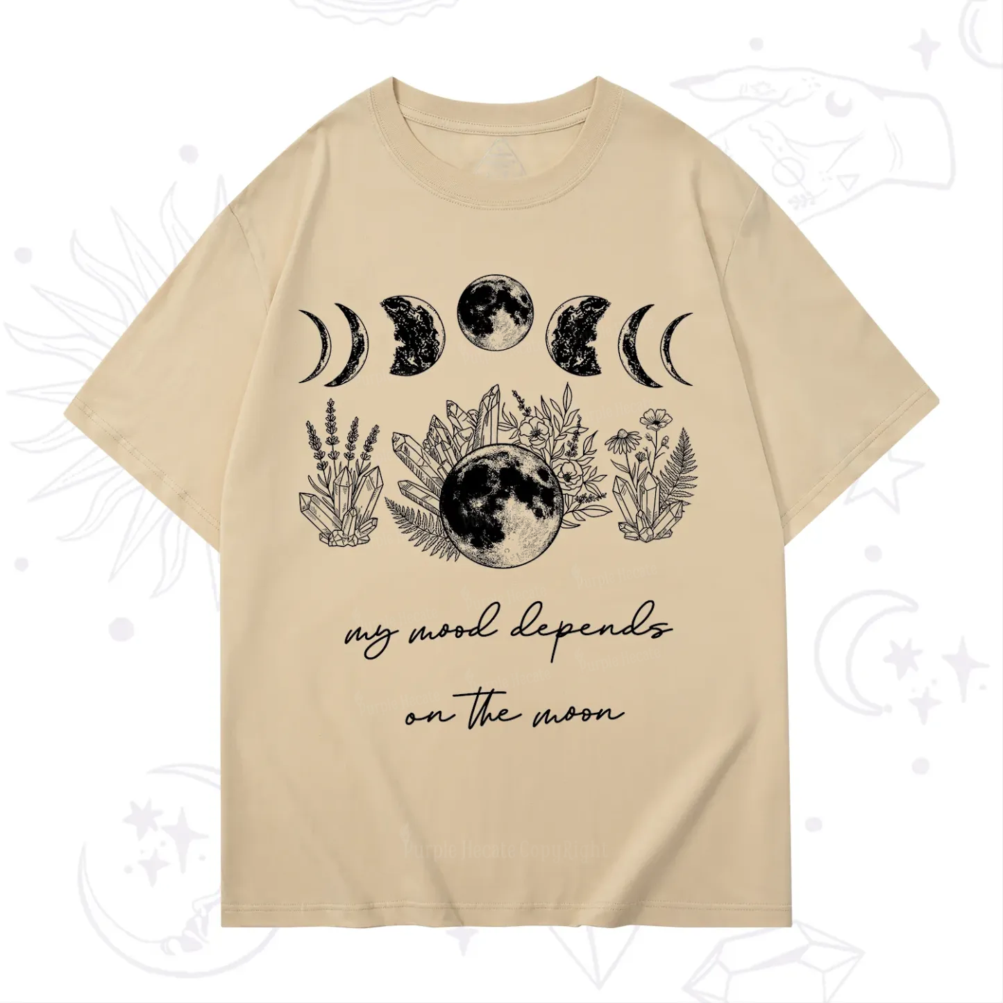 Purplehecate My Mood Depends On The Moon T-Shirt