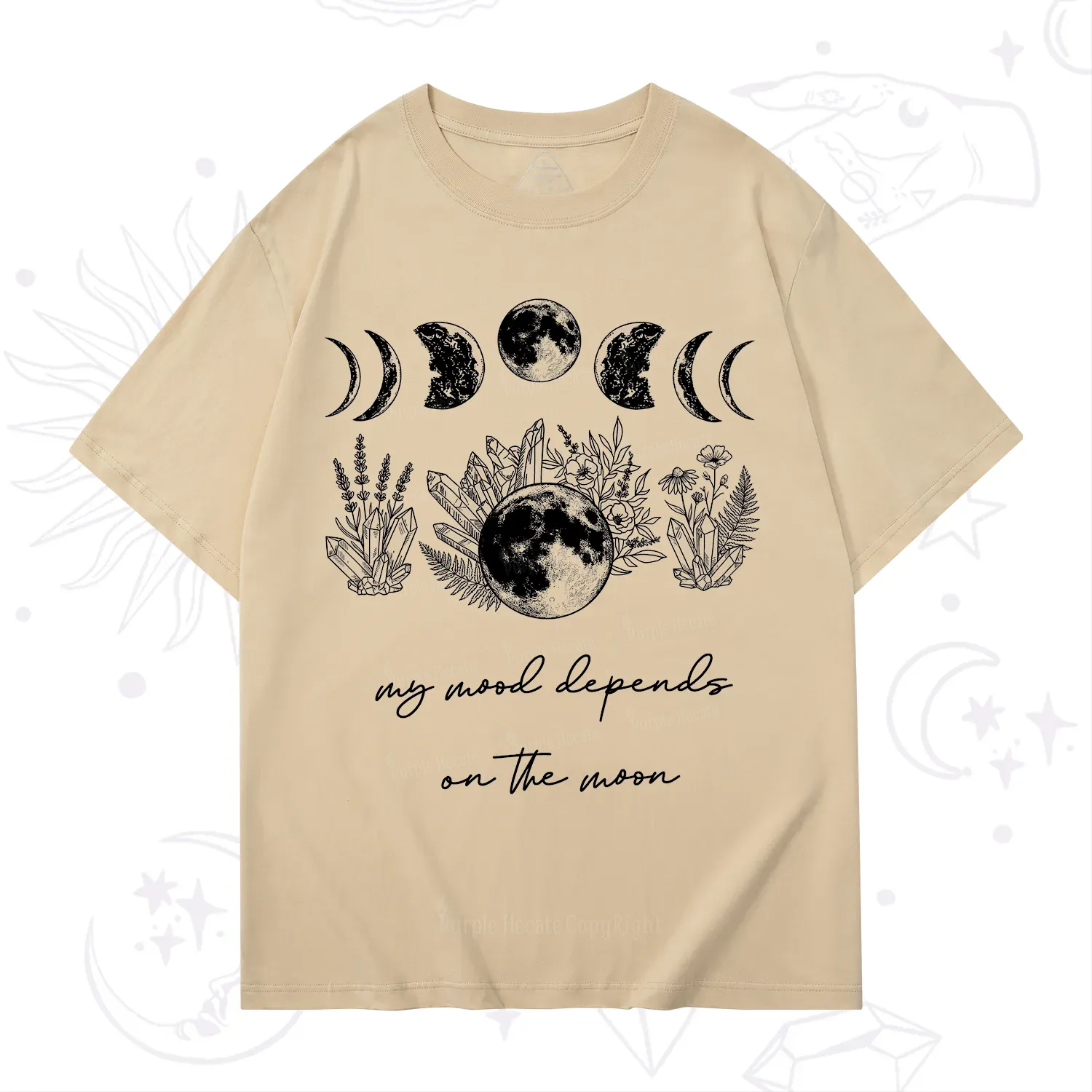 Purplehecate My Mood Depends On The Moon T-Shirt