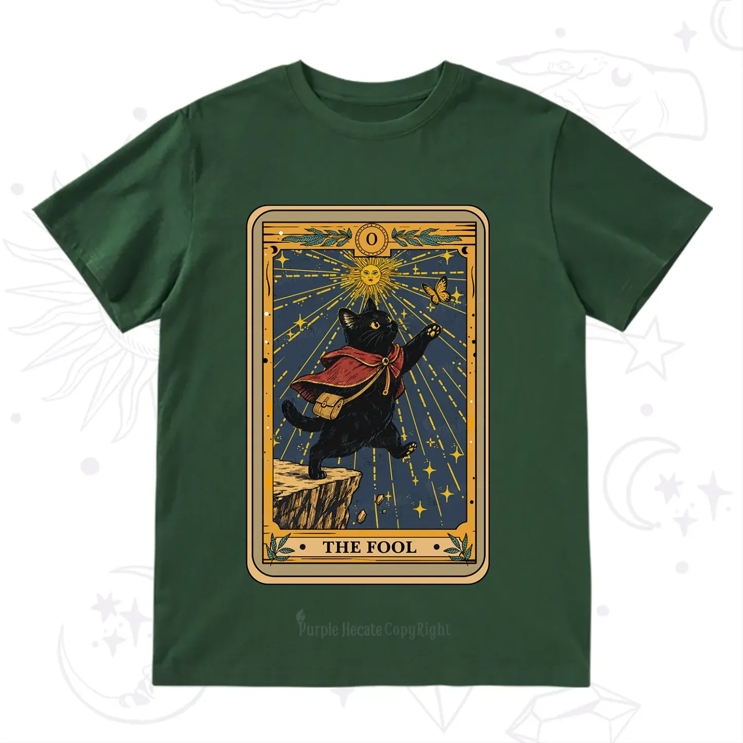 Purplehecate The Black Cat Fool Tarot T-Shirt