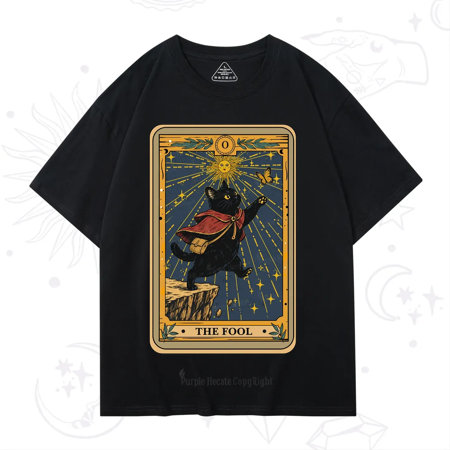 Purplehecate The Black Cat Fool Tarot T-Shirt