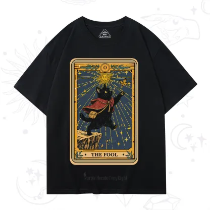 Purplehecate The Black Cat Fool Tarot T-Shirt
