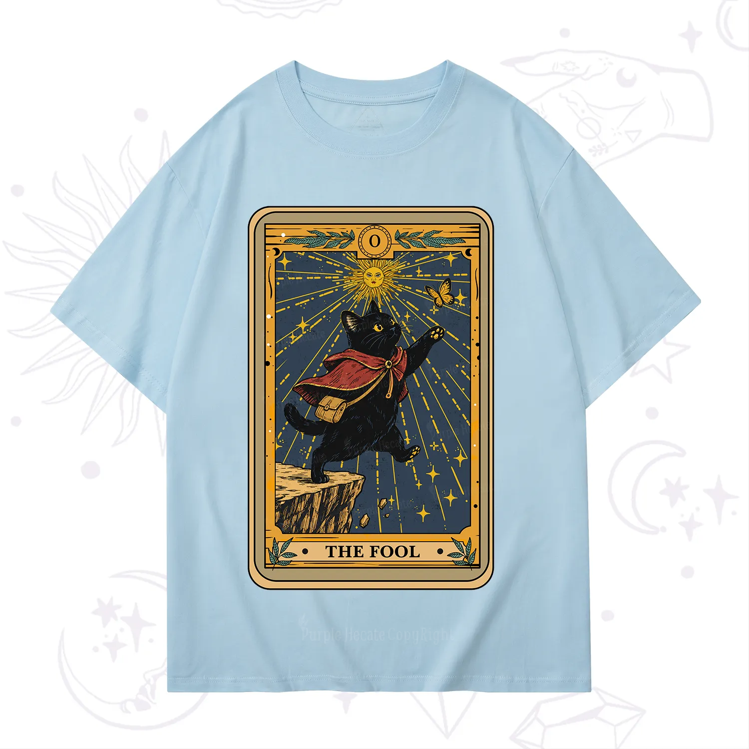 Purplehecate The Black Cat Fool Tarot T-Shirt
