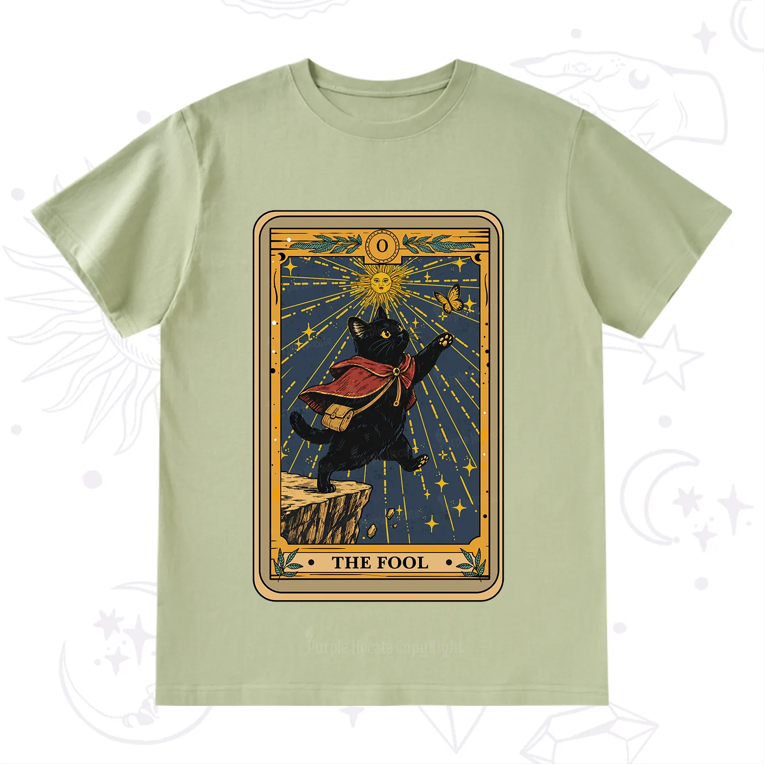 Purplehecate The Black Cat Fool Tarot T-Shirt
