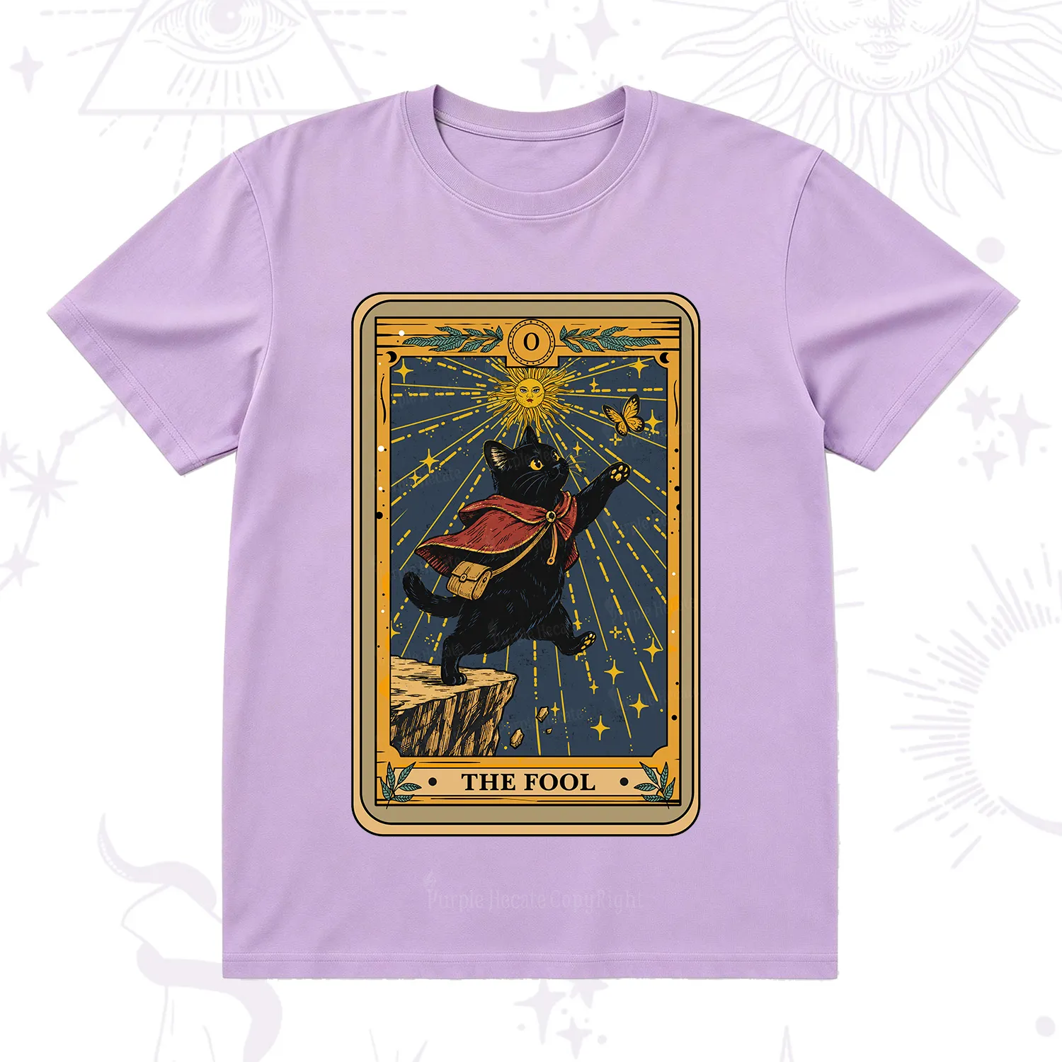 Purplehecate The Black Cat Fool Tarot T-Shirt