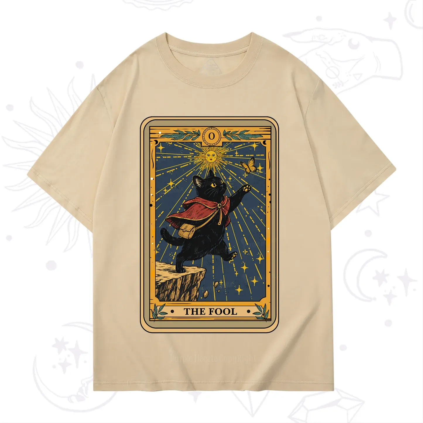 Purplehecate The Black Cat Fool Tarot T-Shirt