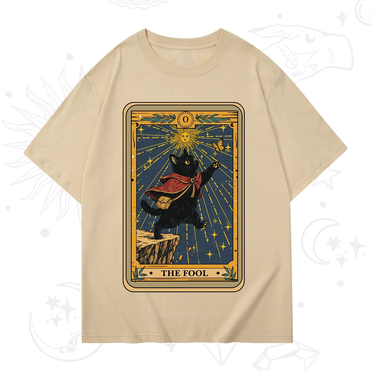 Purplehecate The Black Cat Fool Tarot T-Shirt