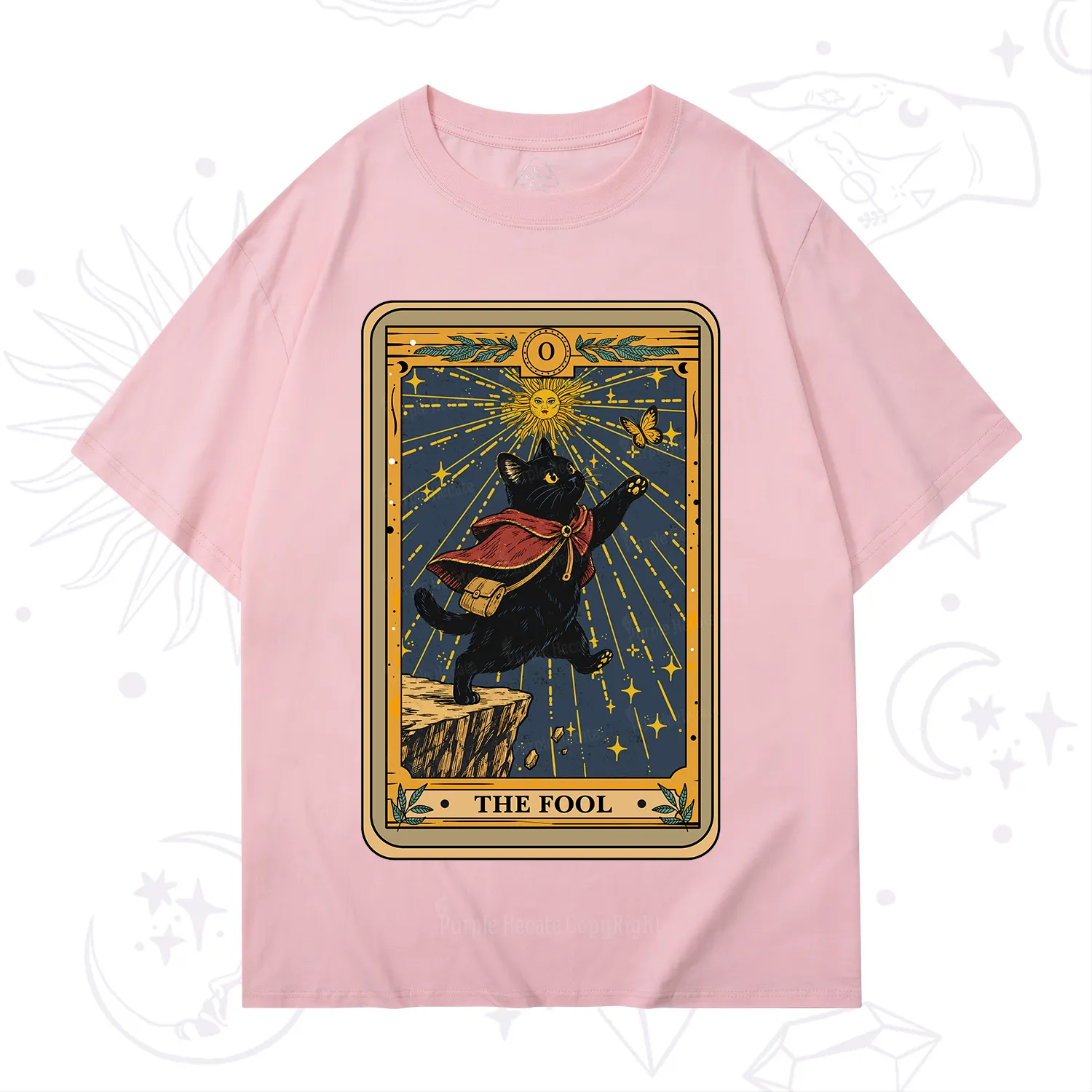 Purplehecate The Black Cat Fool Tarot T-Shirt
