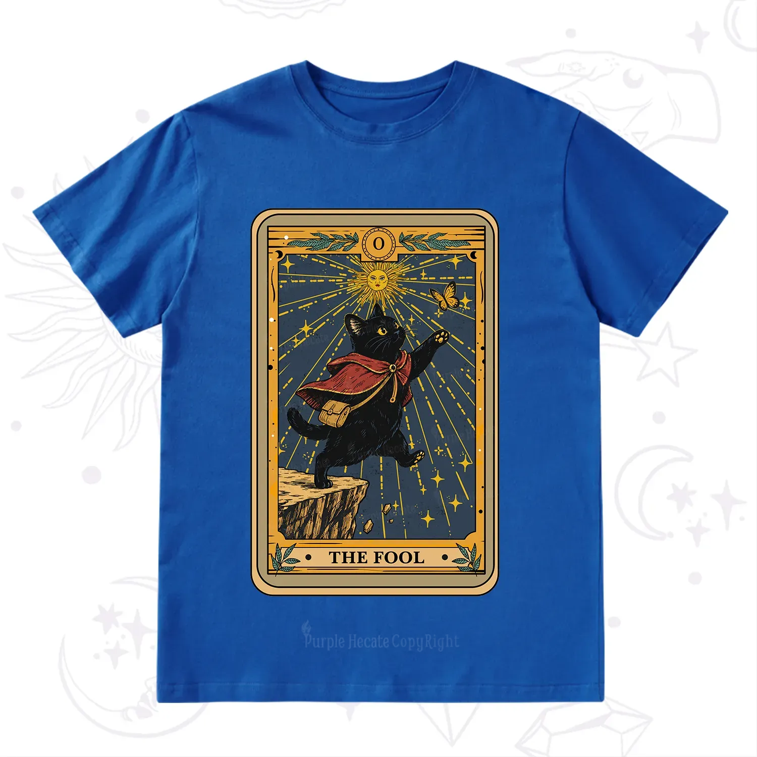 Purplehecate The Black Cat Fool Tarot T-Shirt