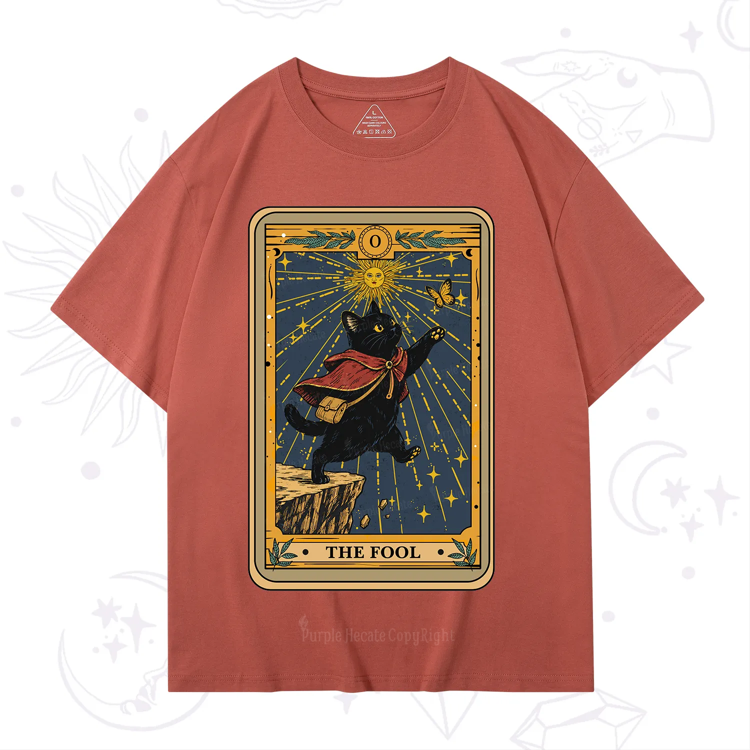 Purplehecate The Black Cat Fool Tarot T-Shirt