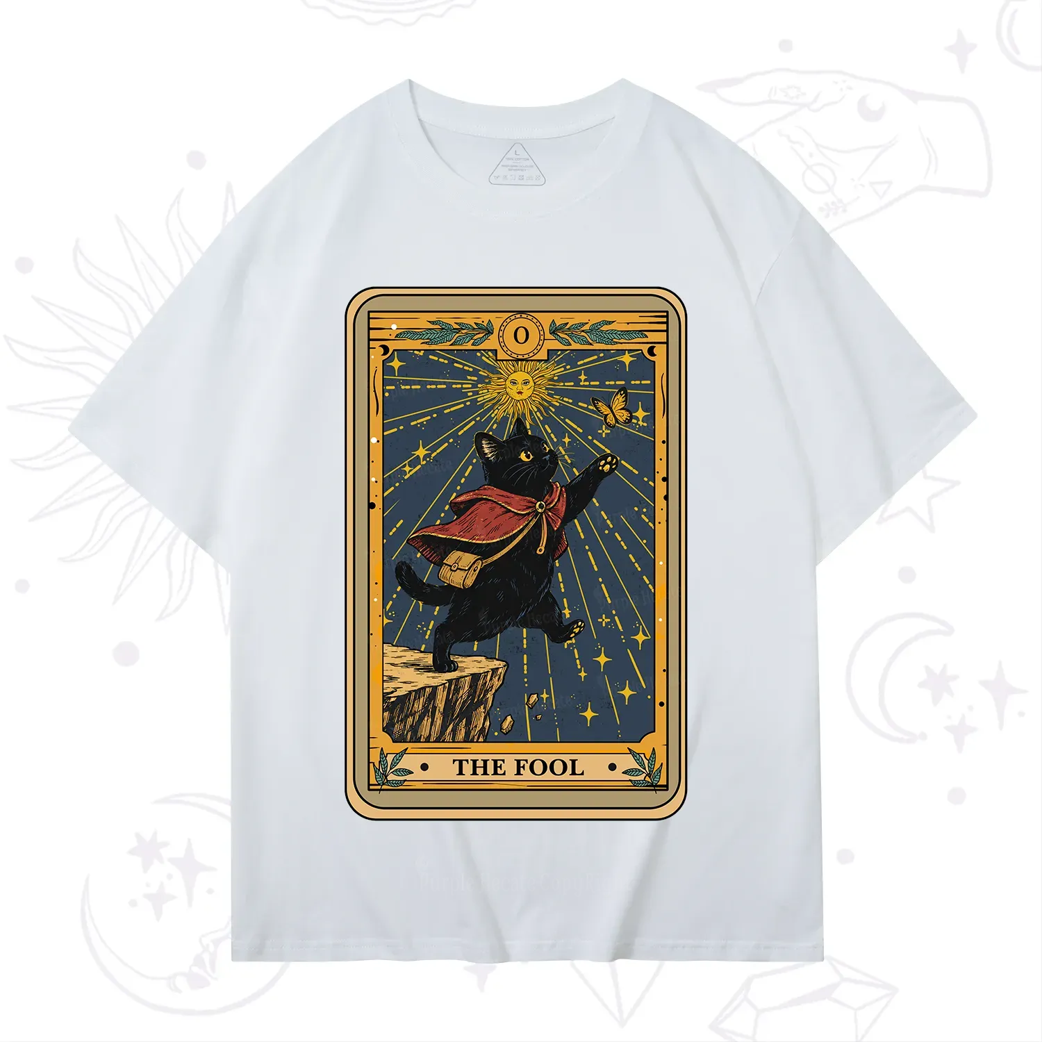 Purplehecate The Black Cat Fool Tarot T-Shirt