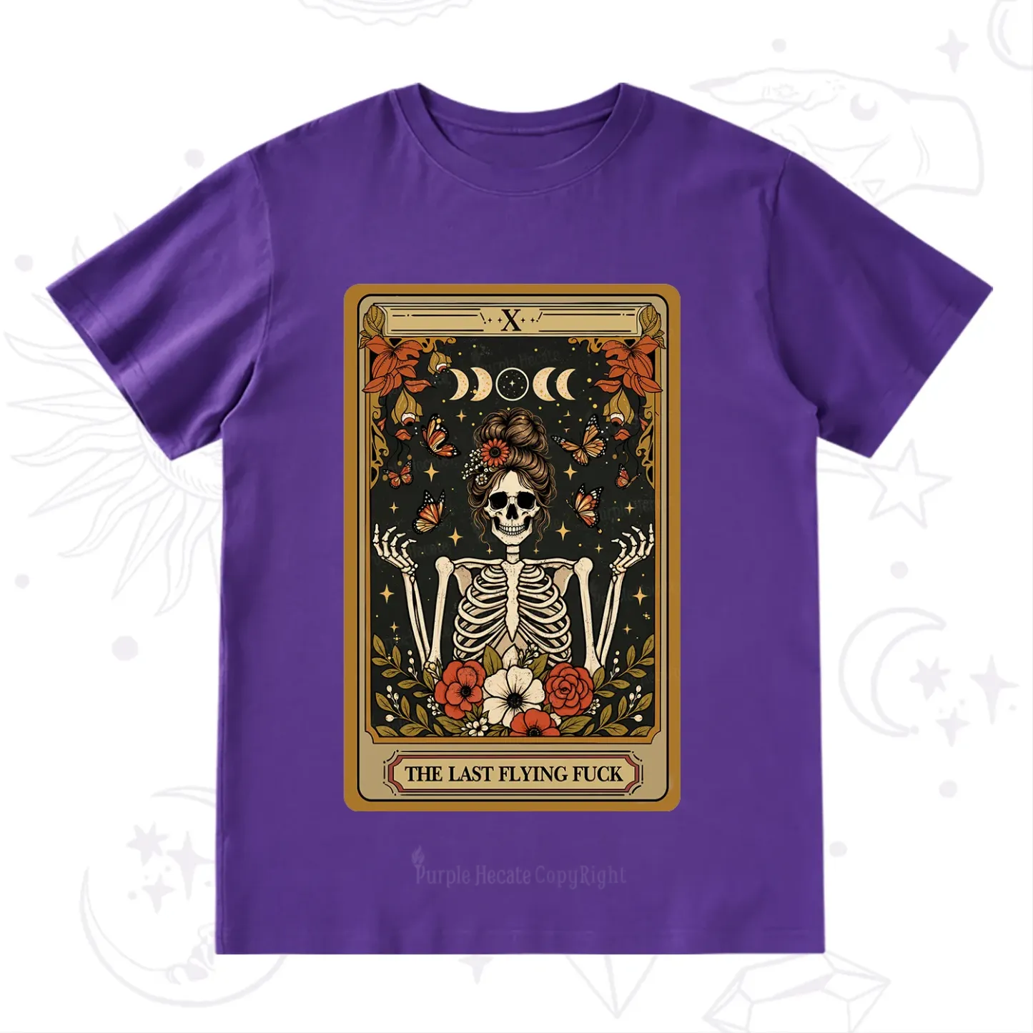Purplehecate The Last Flying Fuck Tarot Skeleton T-Shirt