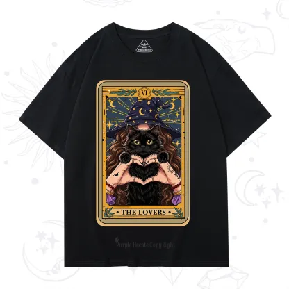 Purplehecate The Lover Tarot Witch Cat T-Shirt