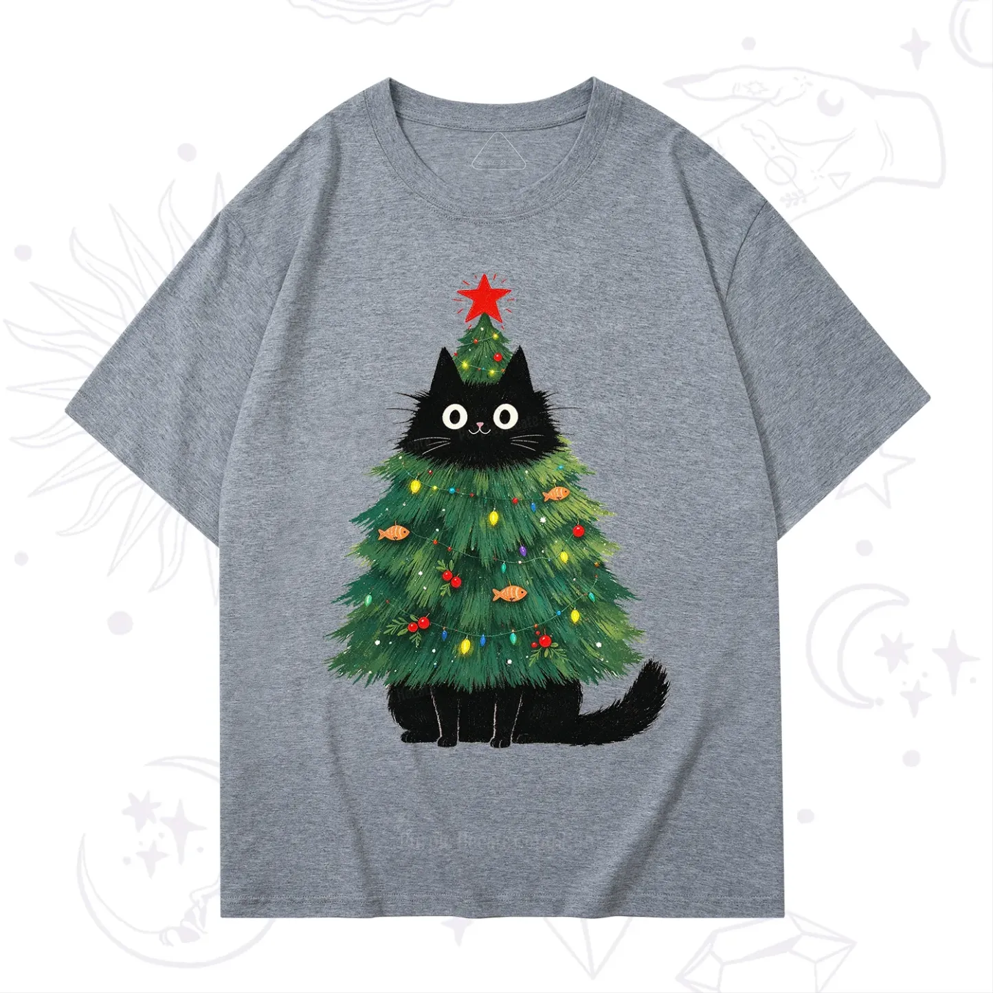 Purplehecate Black Cat Christmas Tree T-Shirt