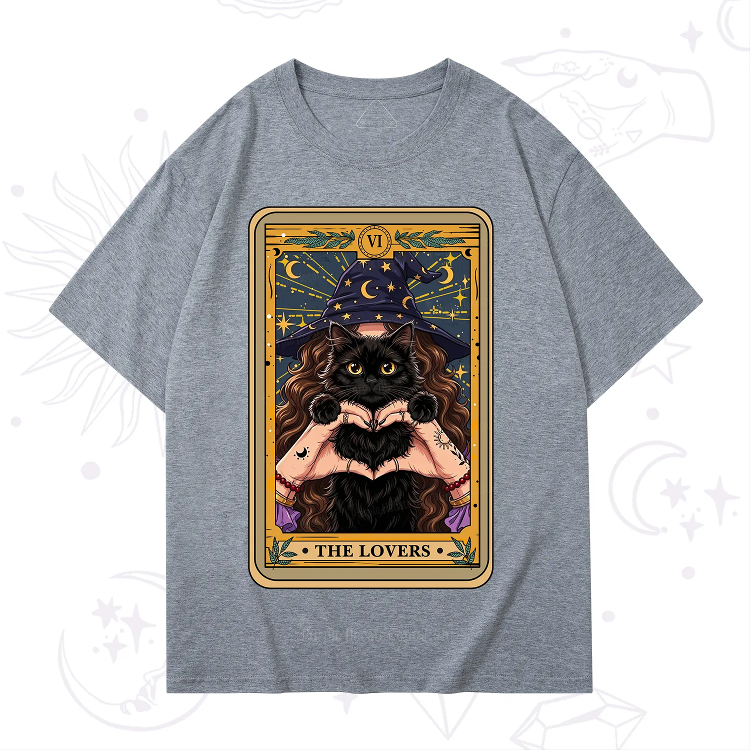 Purplehecate The Lover Tarot Witch Cat T-Shirt