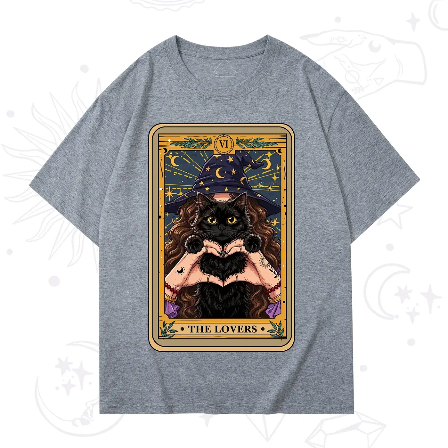 Purplehecate The Lover Tarot Witch Cat T-Shirt