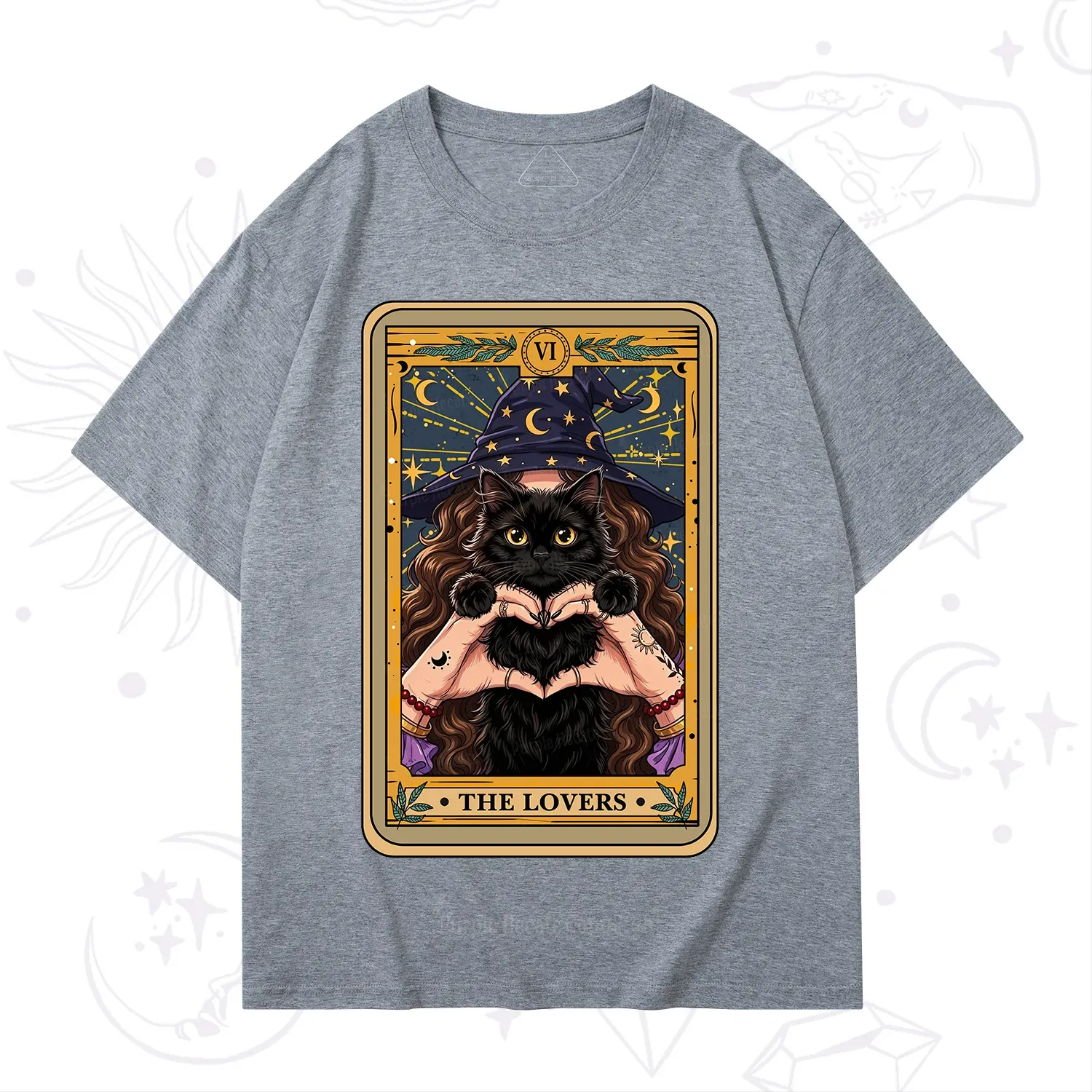 Purplehecate The Lover Tarot Witch Cat T-Shirt