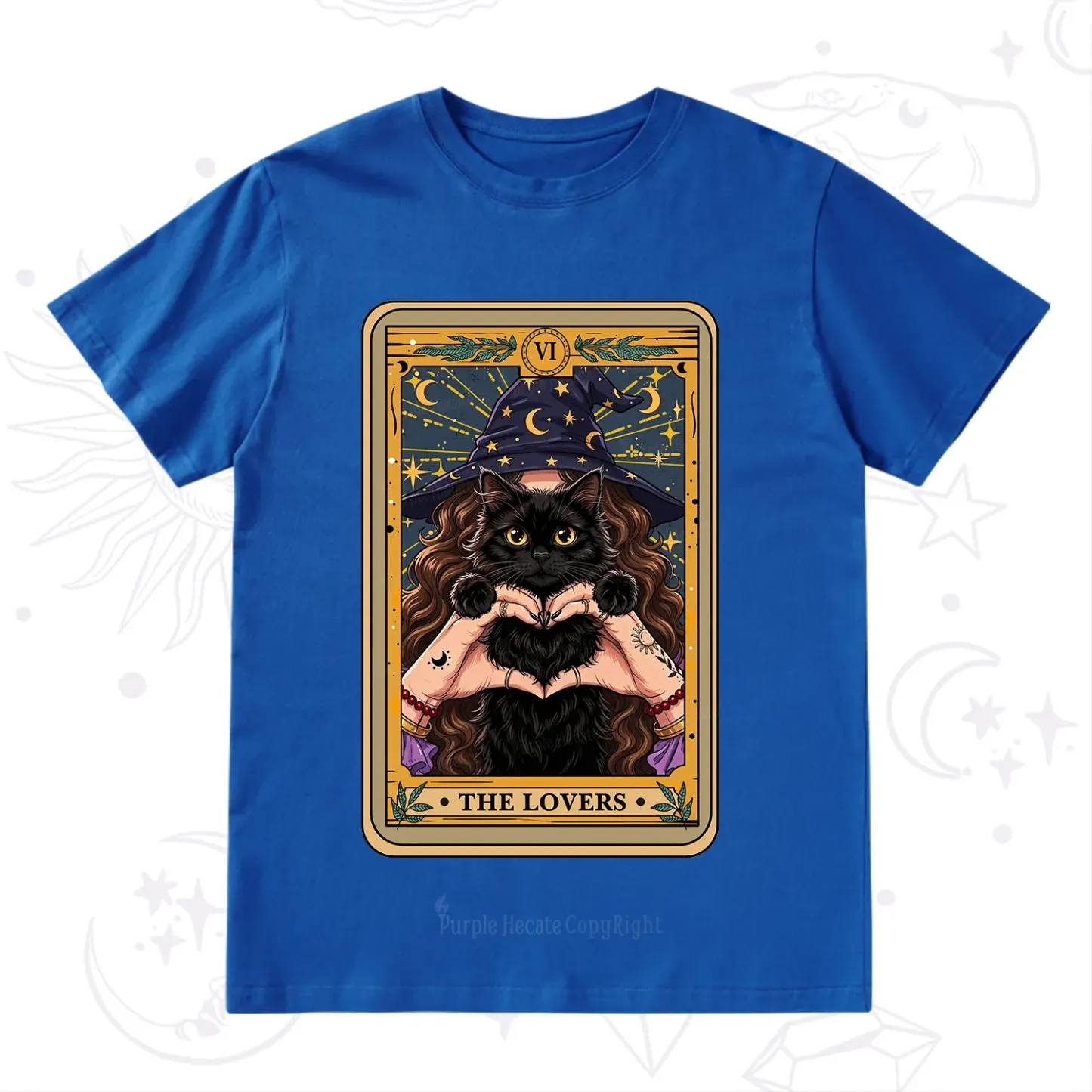 Purplehecate The Lover Tarot Witch Cat T-Shirt
