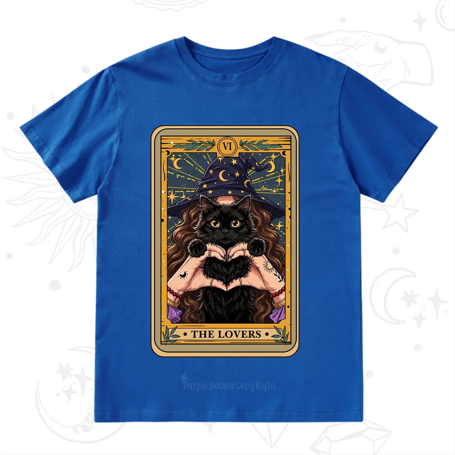 Purplehecate The Lover Tarot Witch Cat T-Shirt