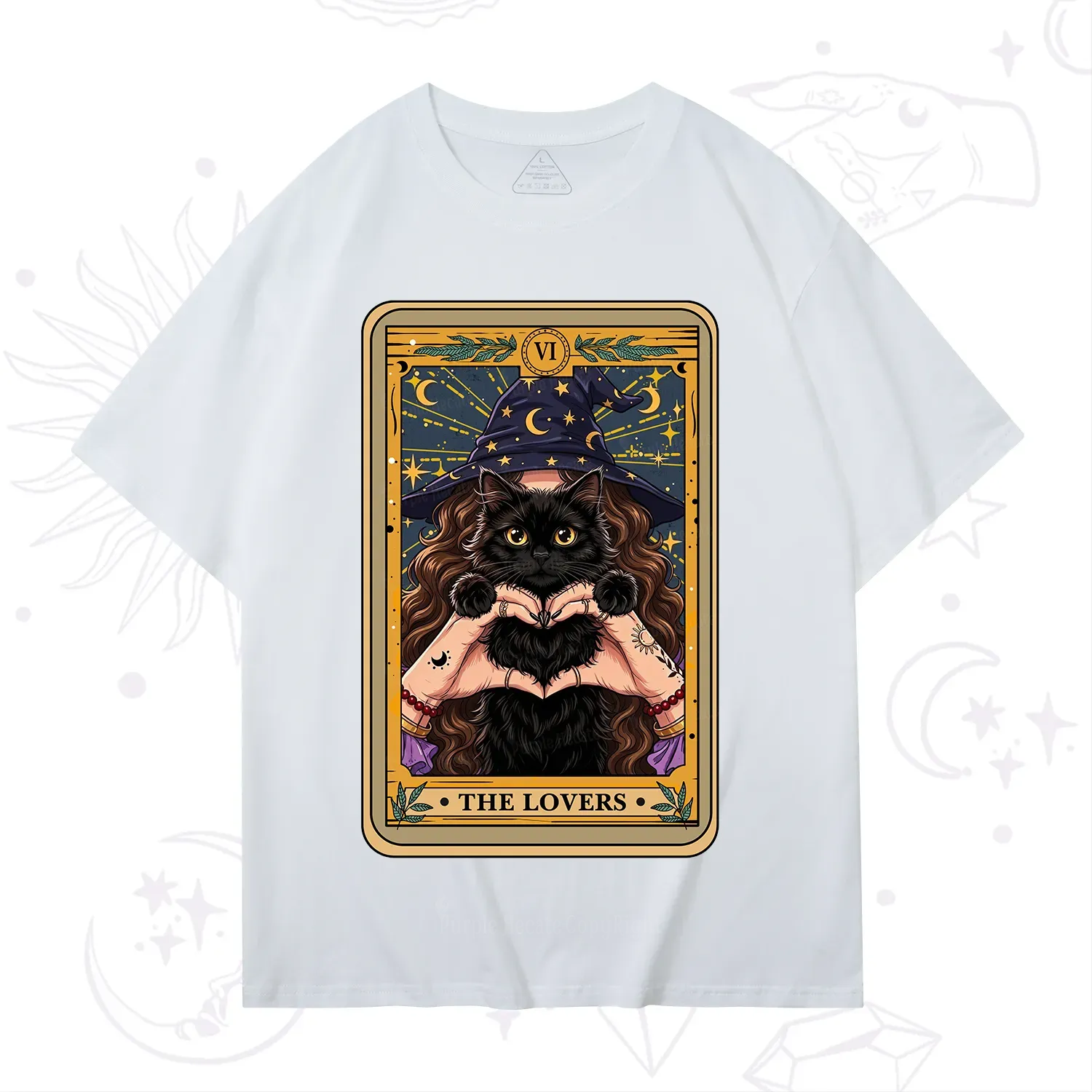 Purplehecate The Lover Tarot Witch Cat T-Shirt